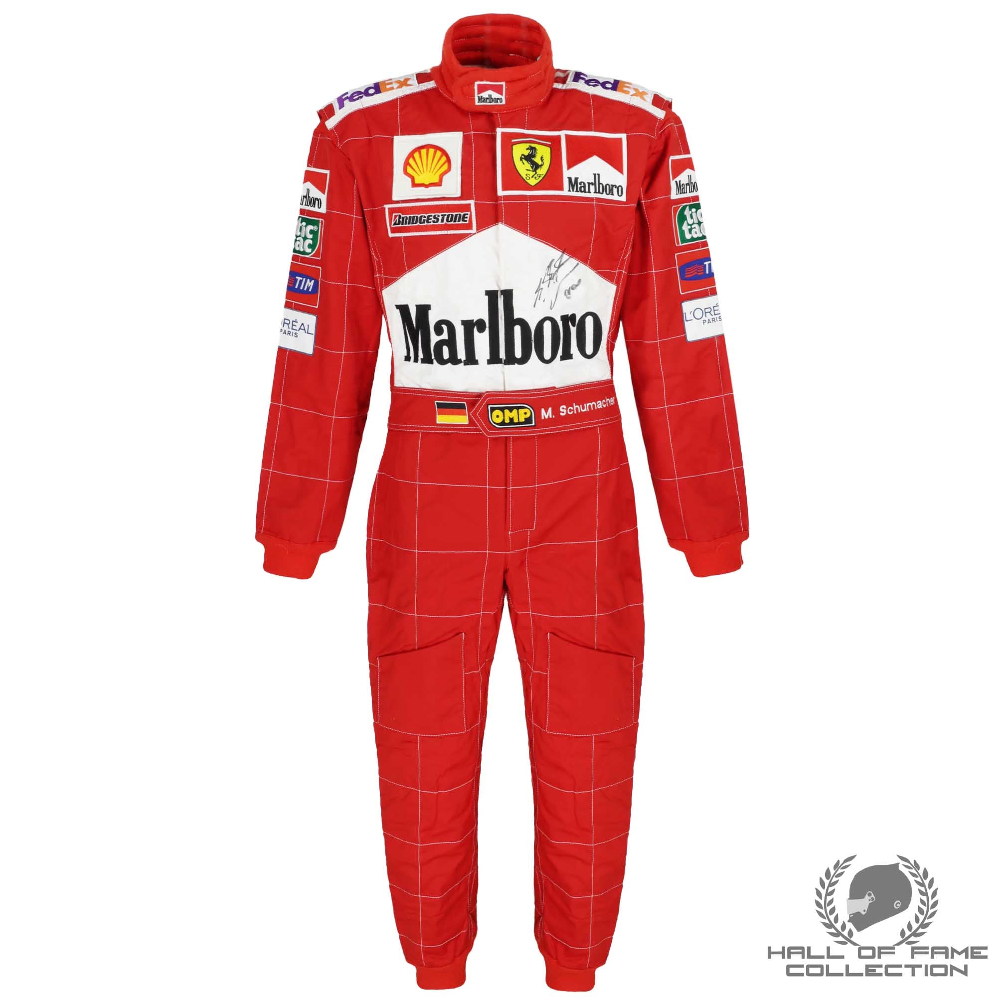 2000 Michael Schumacher Signed World Championship Scuderia Ferrari F1 Suit