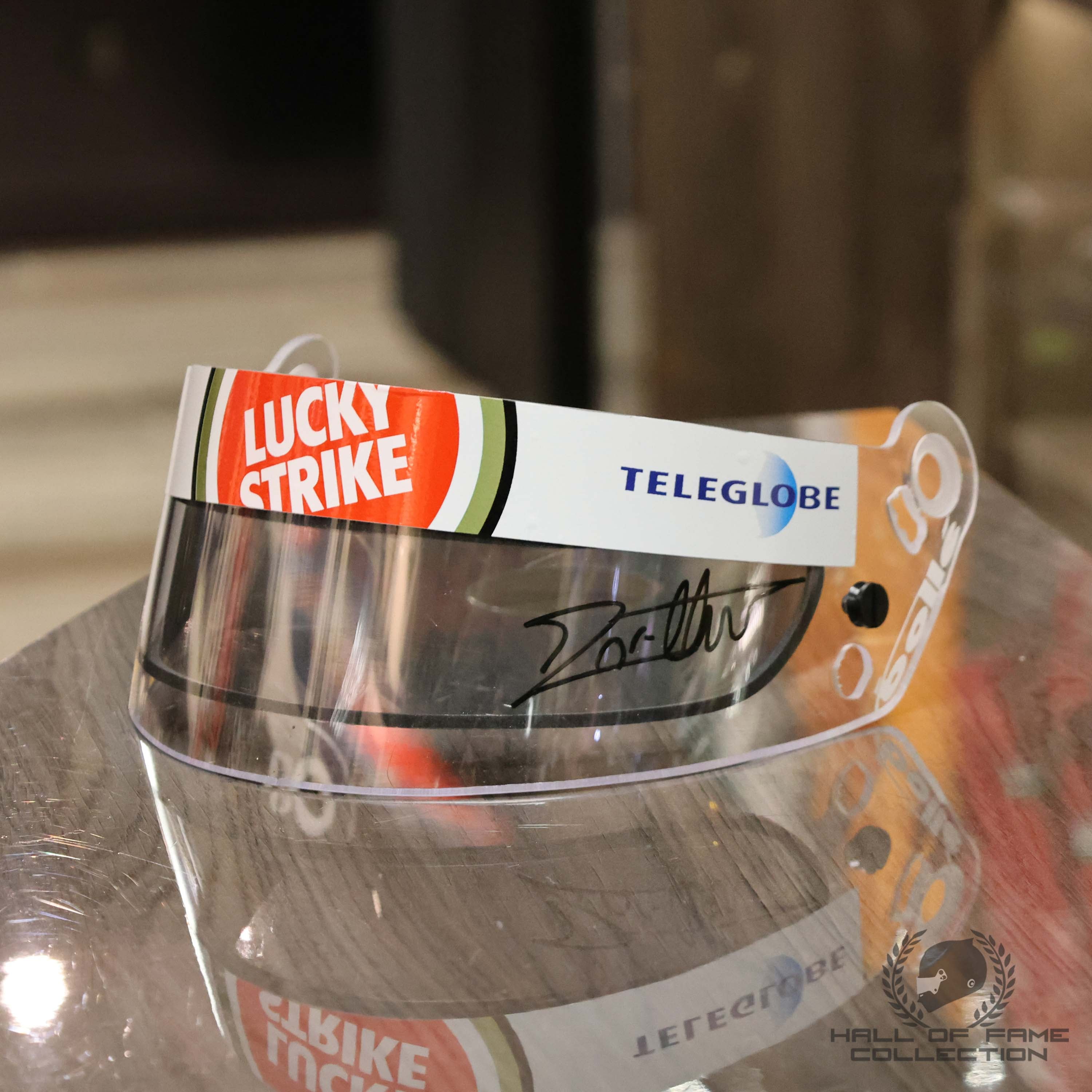 2000 Jacques Villeneuve Signed Lucky Strike BAR Honda F1 Visor
