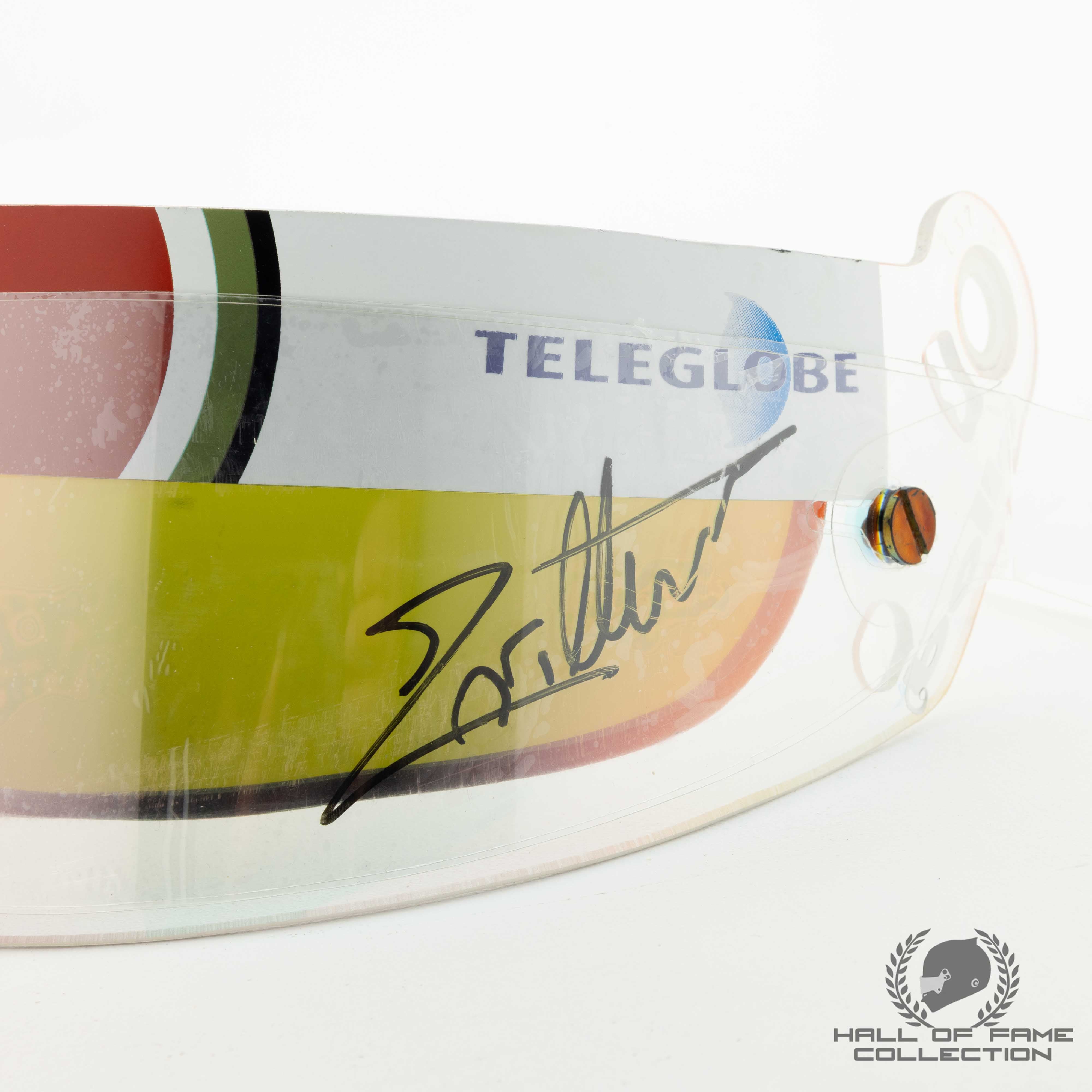 2000 Jacques Villeneuve Signed Race Used BAR Honda Bell F1 Visor