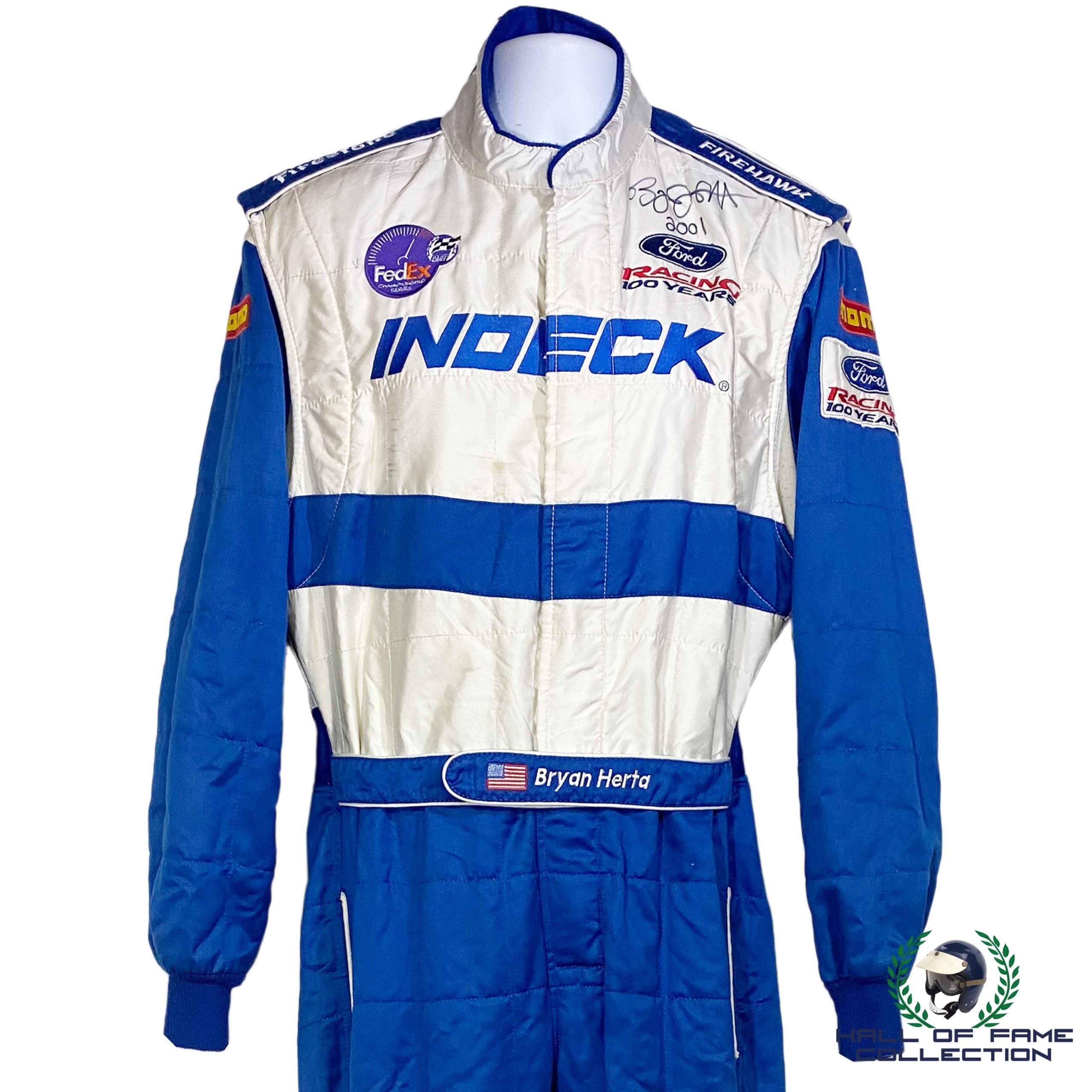 2001 Bryan Herta Signed Race Used Forsythe Racing CART Series Suit