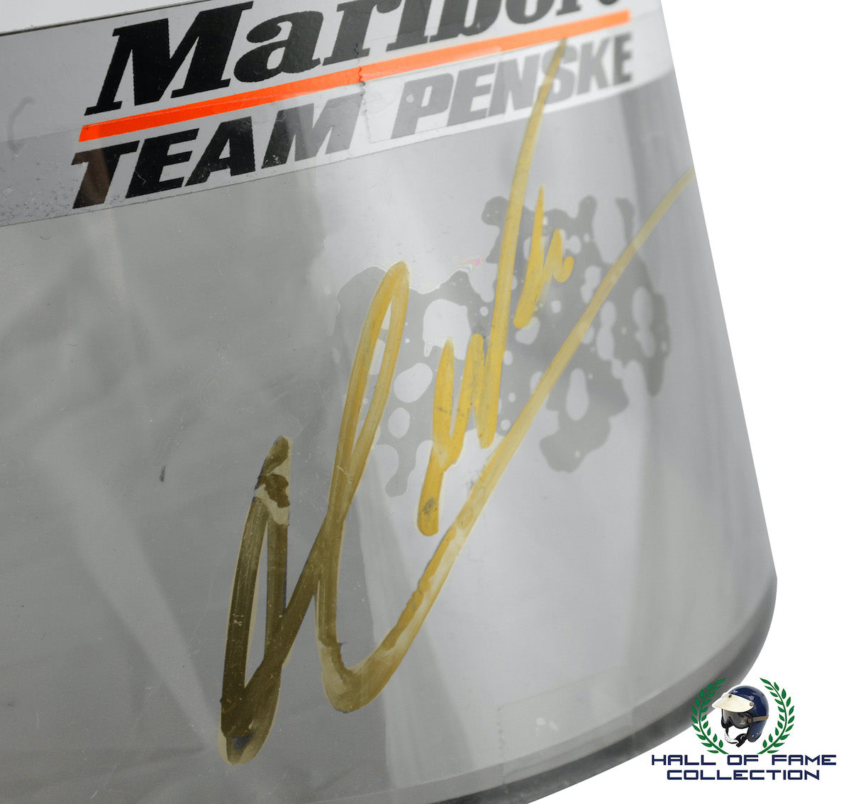 2001 Helio Castroneves Signed Race Used Marlboro Team Penske IndyCar Visor