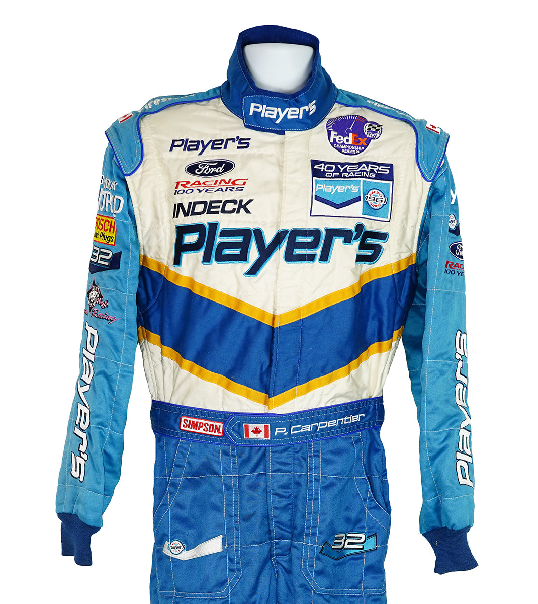 2001 Patrick Carpentier Race Used Team Players Forsythe Simpson CART IndyCar Suit