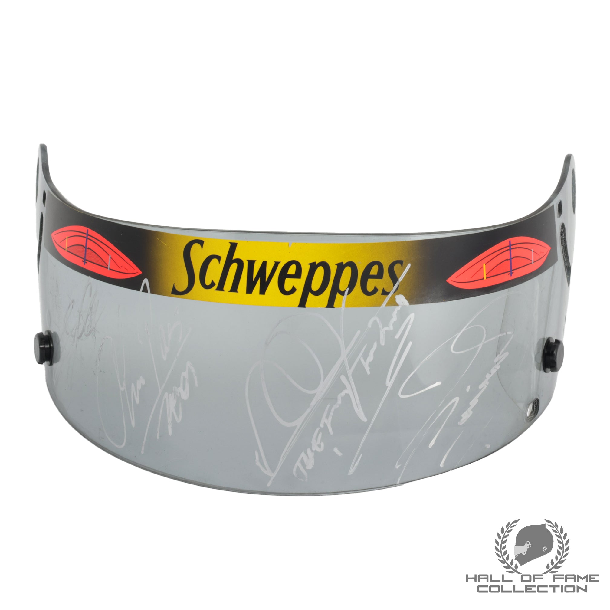 1999 Mika Hakkinen David Coulthard Olivier Panis Alexander Wurz Signed McLaren F1 Visor