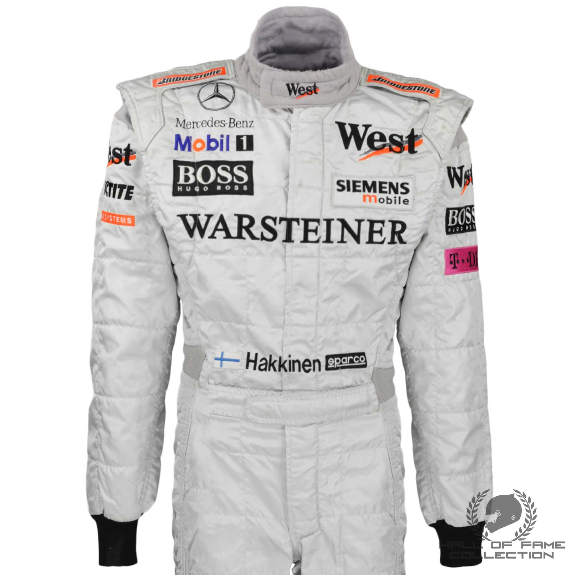 2000 Mika Hakkinen Austrian GP Winning Race Used West McLaren Mercedes F1 Suit