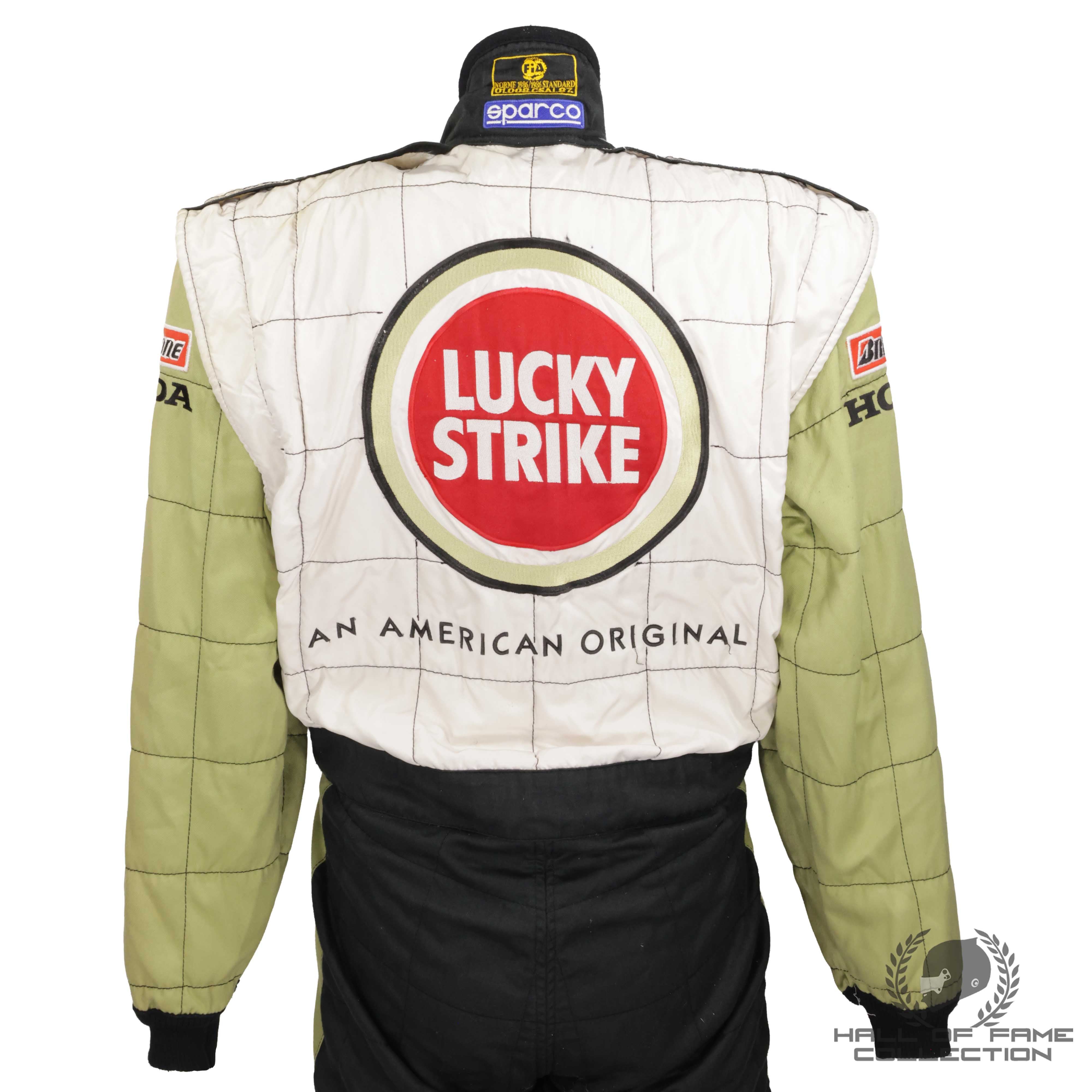 2001 Jacques Villeneuve Signed Brazilian GP Lucky Strike BAR Honda F1 Suit