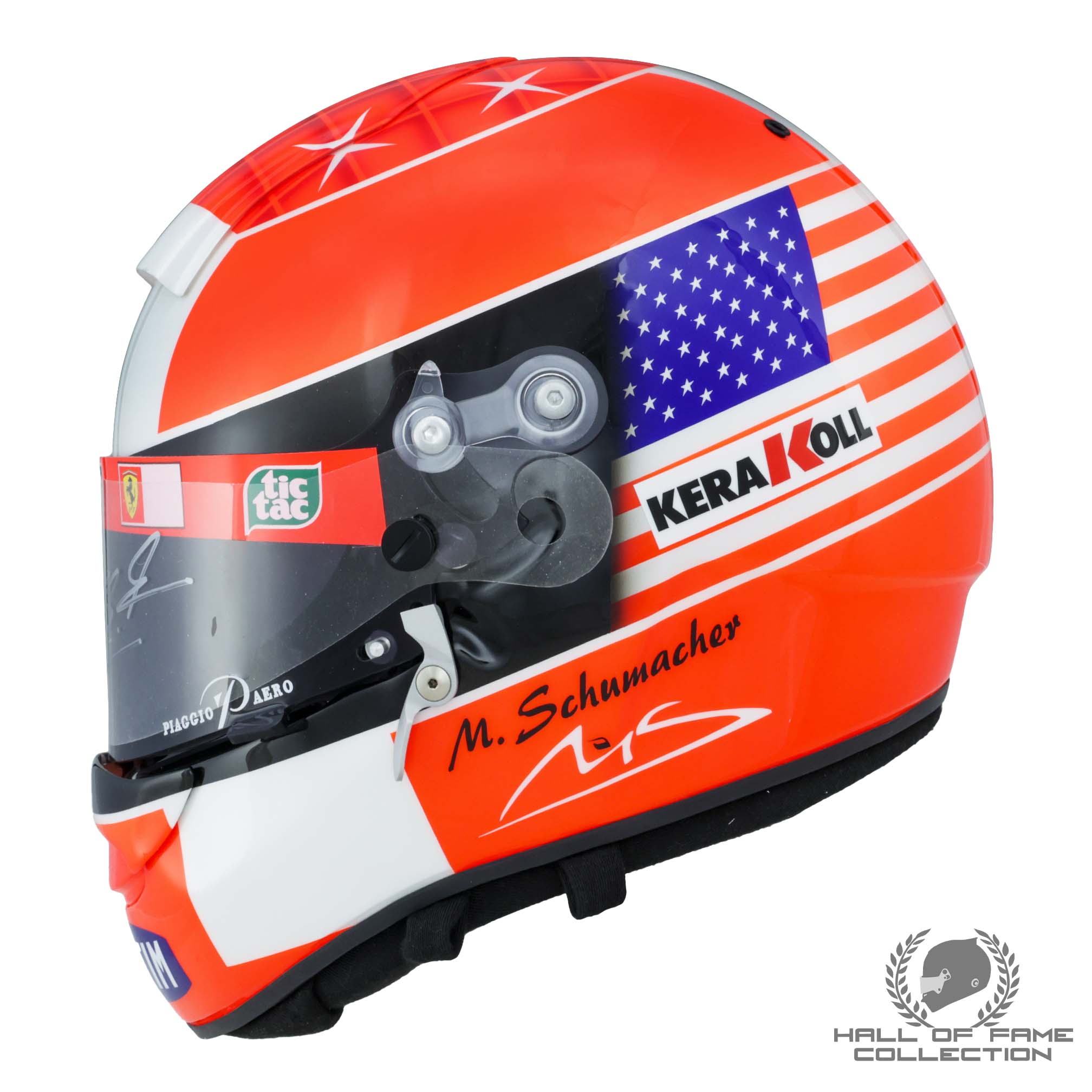 2001 Michael Schumacher Signed US GP Schuberth RF1 Replica Scuderia Ferrari Helmet - RG