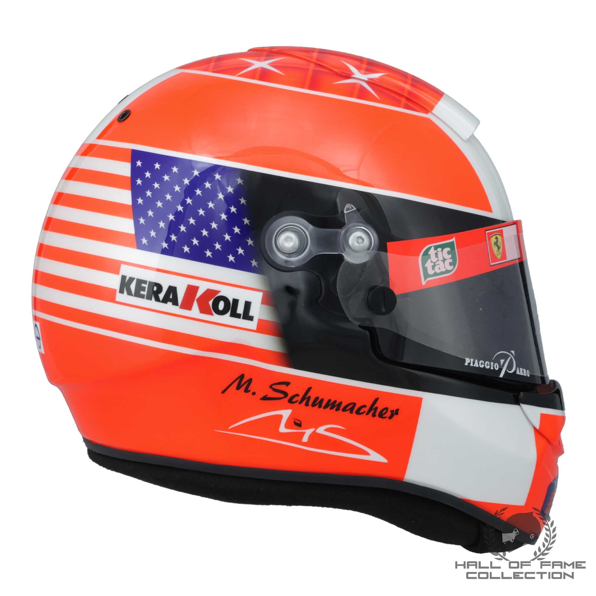 2001 Michael Schumacher Signed US GP Schuberth RF1 Replica Scuderia Ferrari Helmet - RG