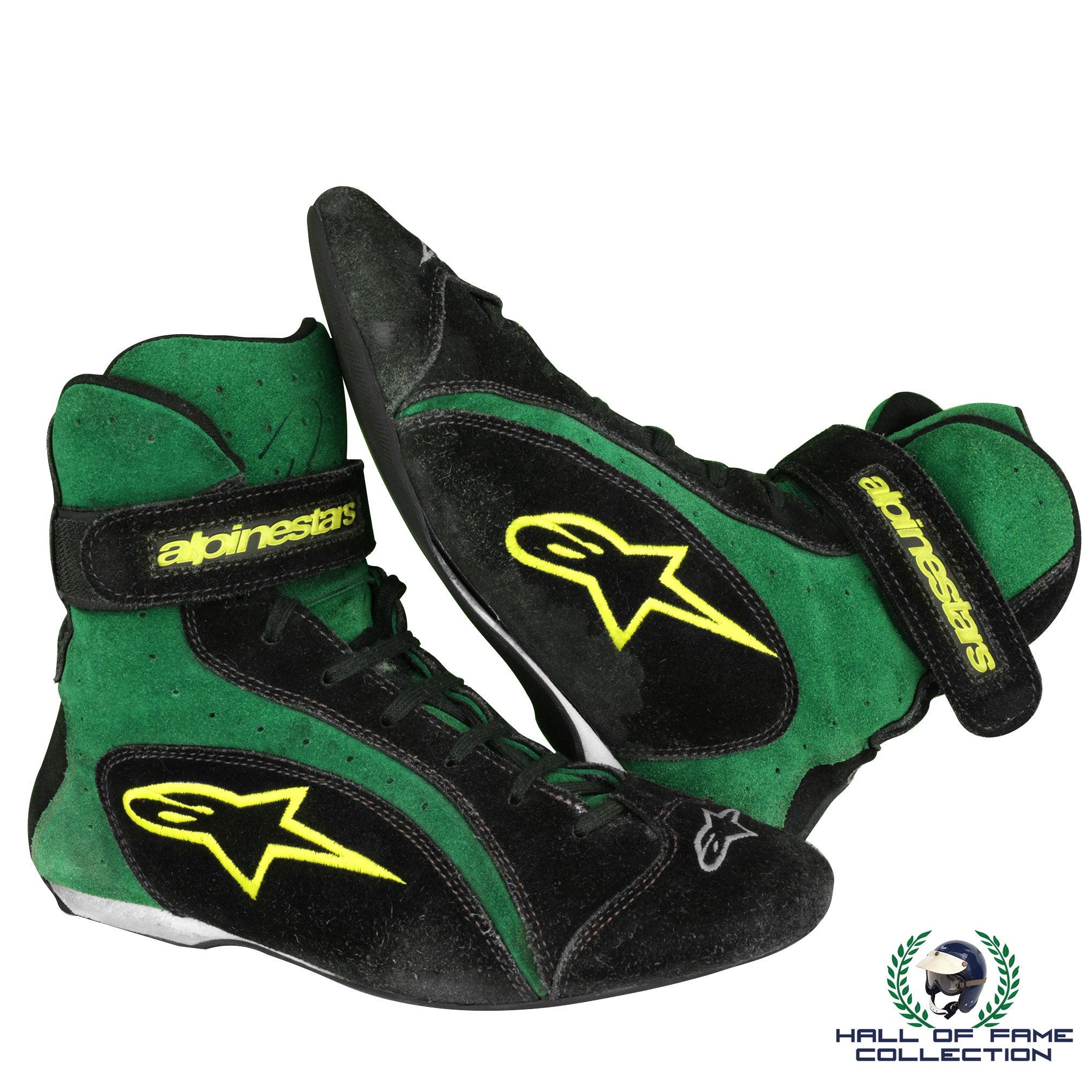 2002 Dario Franchitti Signed Race Used Team Kool Green Indy 500 Rookie IndyCar Boots