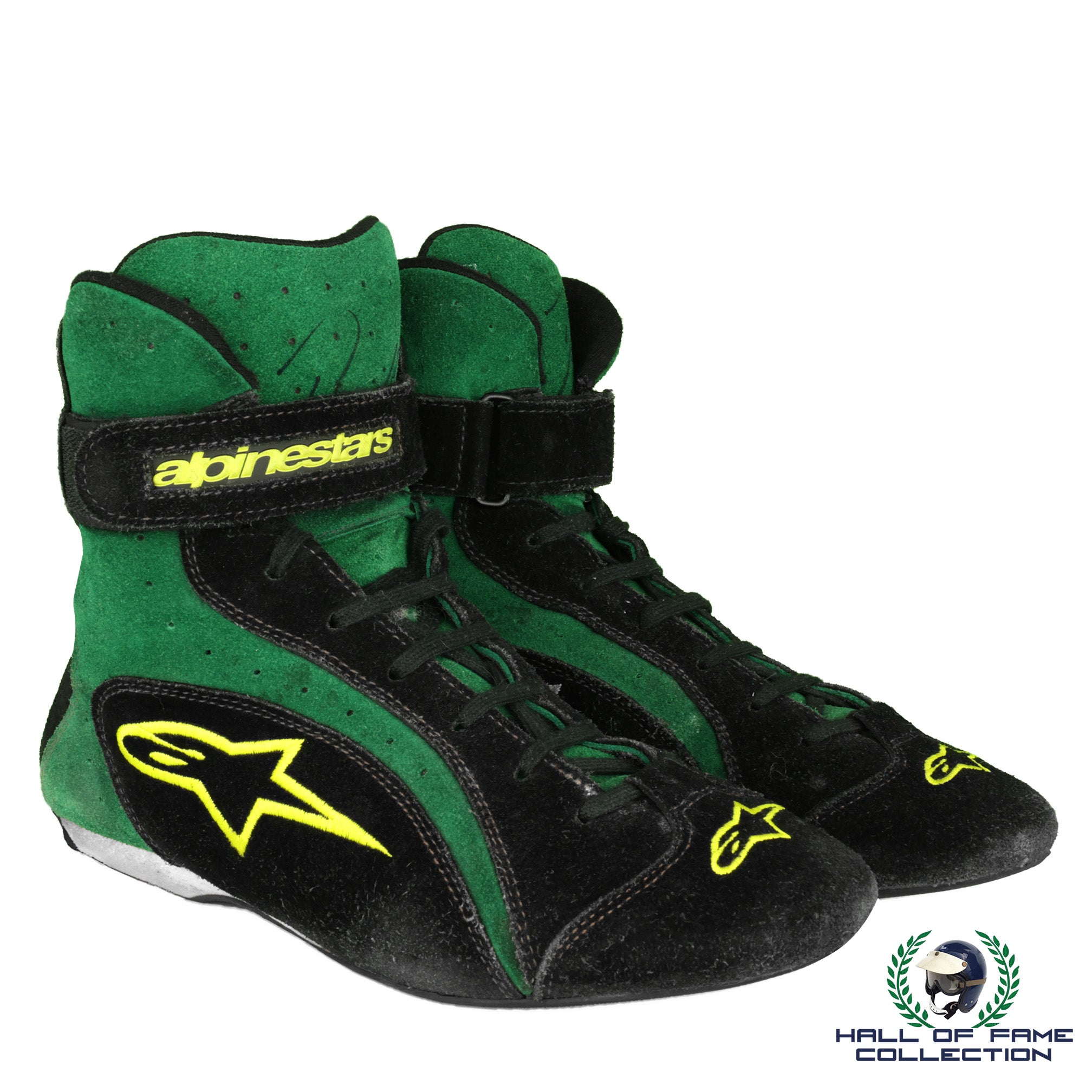 2002 Dario Franchitti Signed Race Used Team Kool Green Indy 500 Rookie IndyCar Boots