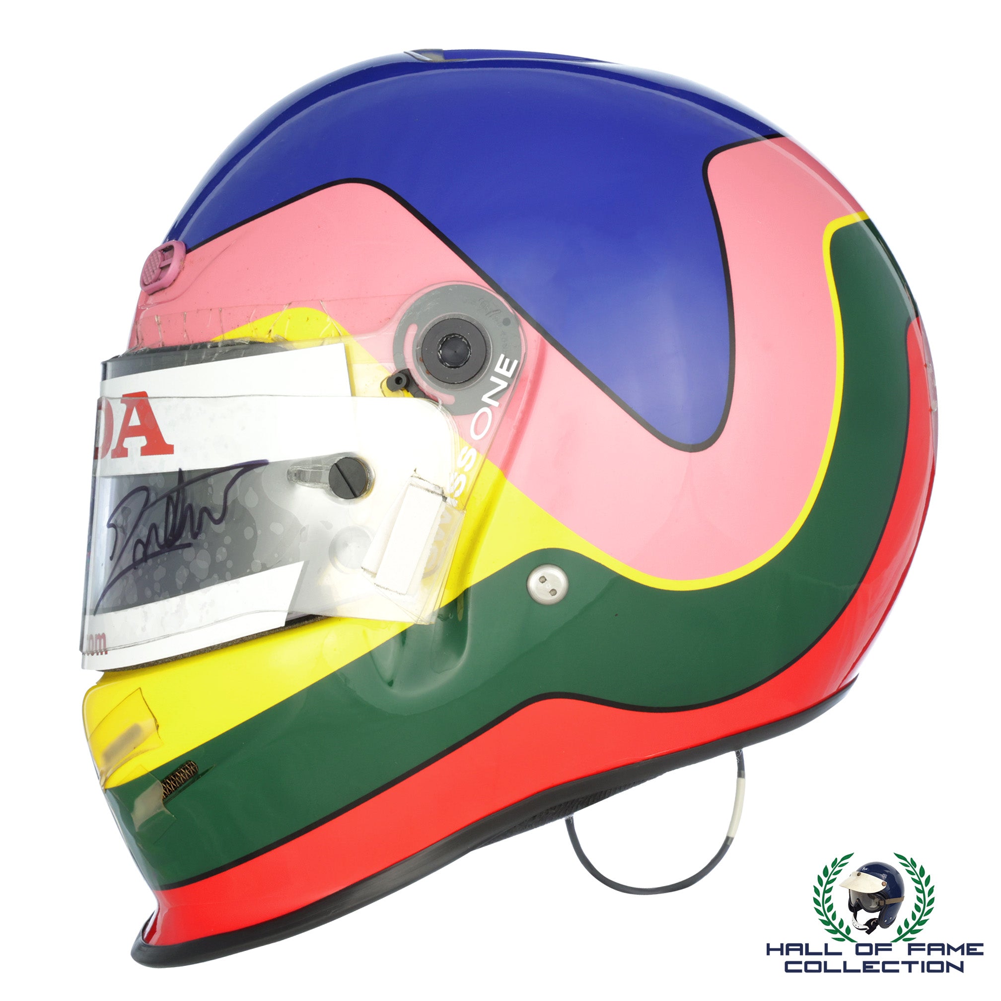 2002 Jacques Villeneuve Signed Race Used U.S. GP & Japan GP BAR F1 Helmet