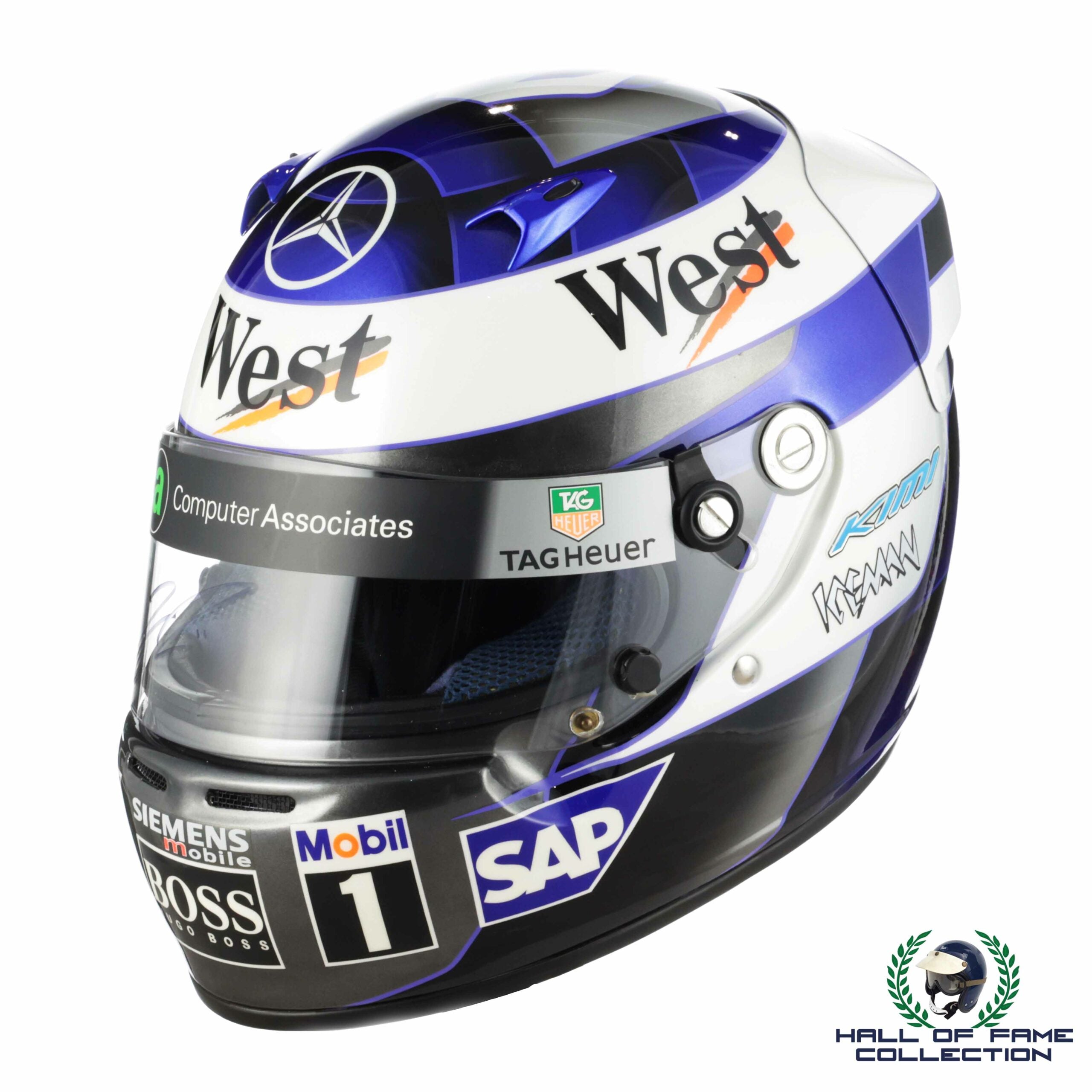 2002 Kimi Raikkonen Signed West McLaren Mercedes Replica F1 Helmet