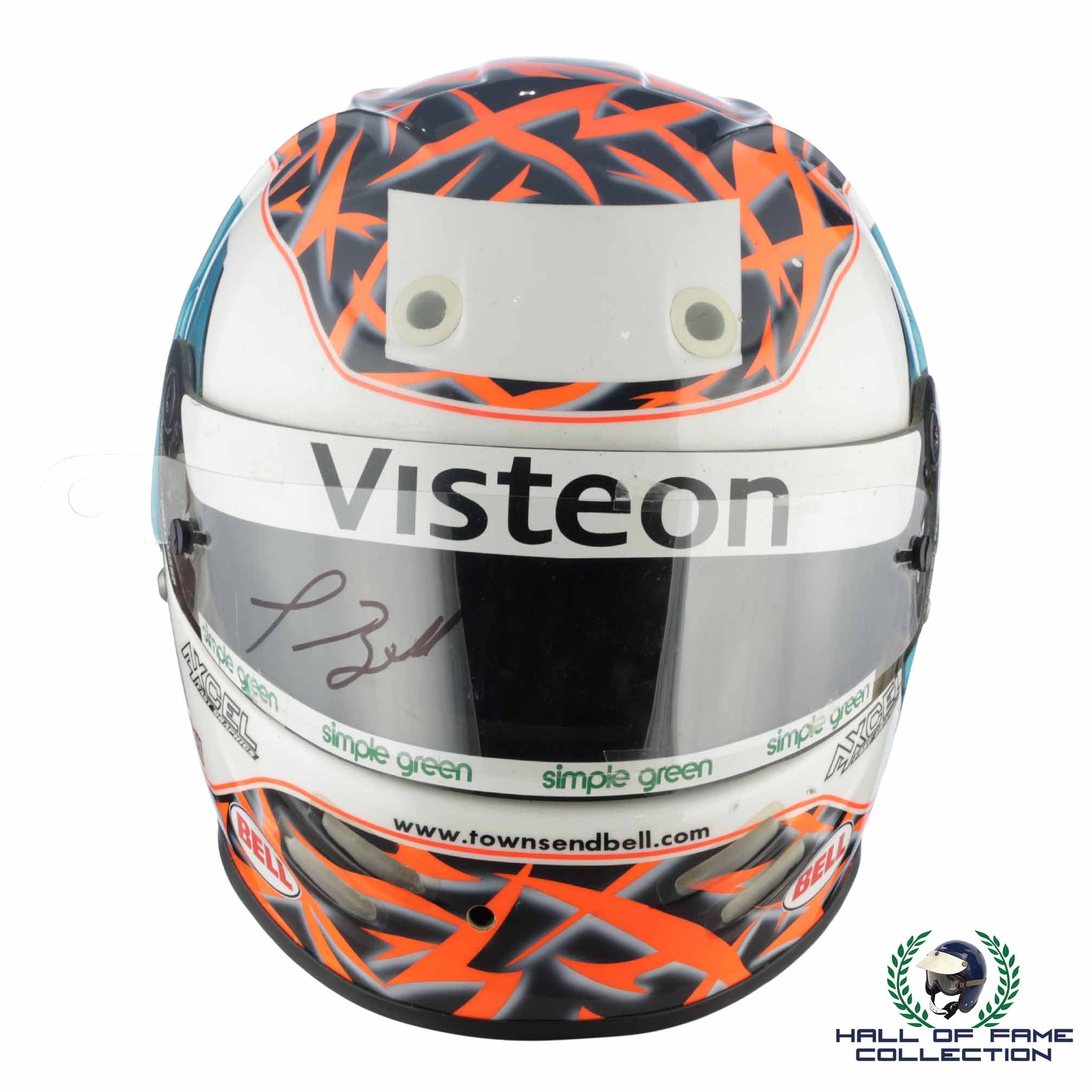 2002 Townsend Bell Signed Race Used Visteon Patrick Racing Bell Dominator IndyCar Helmet