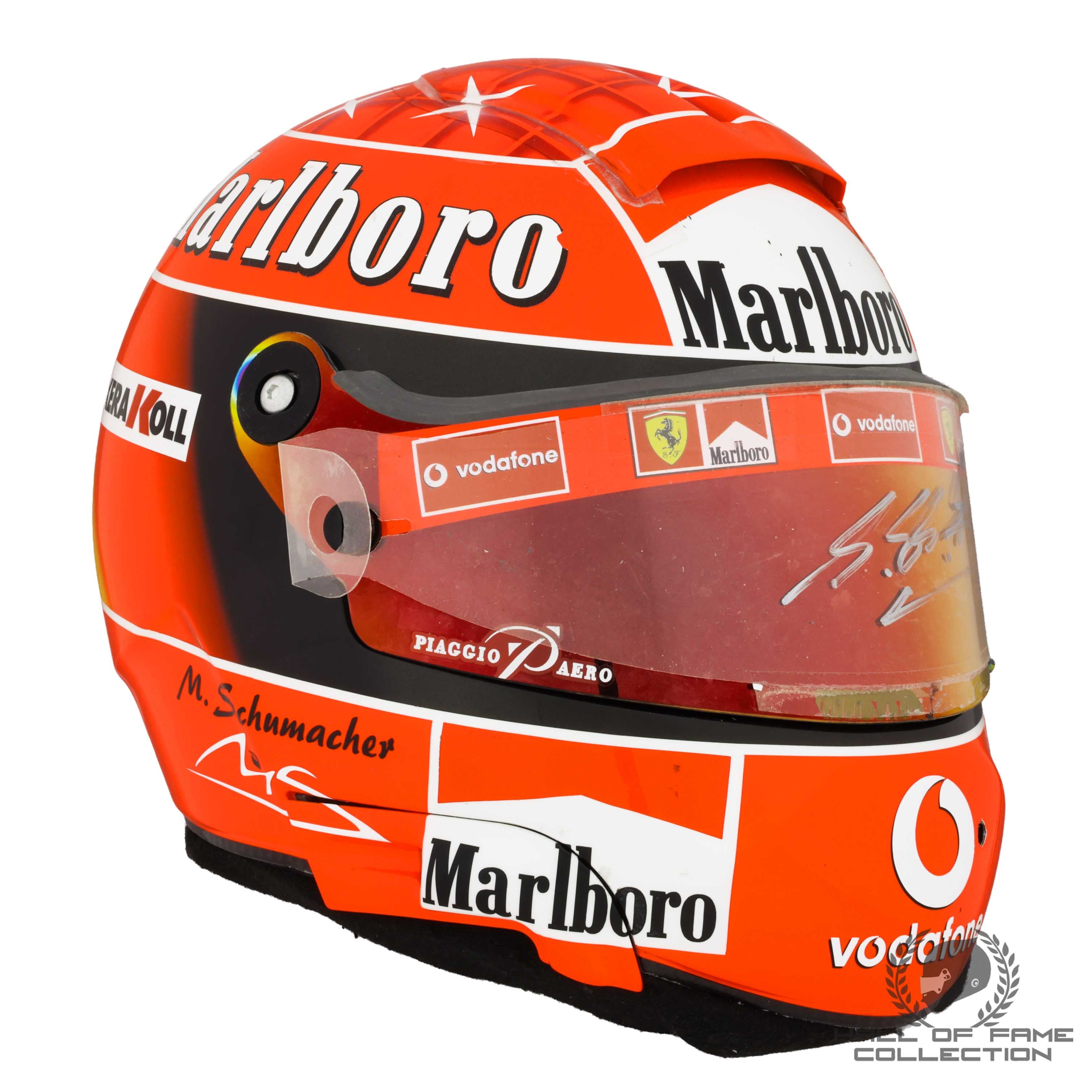 2002 Michael Schumacher Signed World Champion Season Used Scuderia Ferrari F1 Helmet