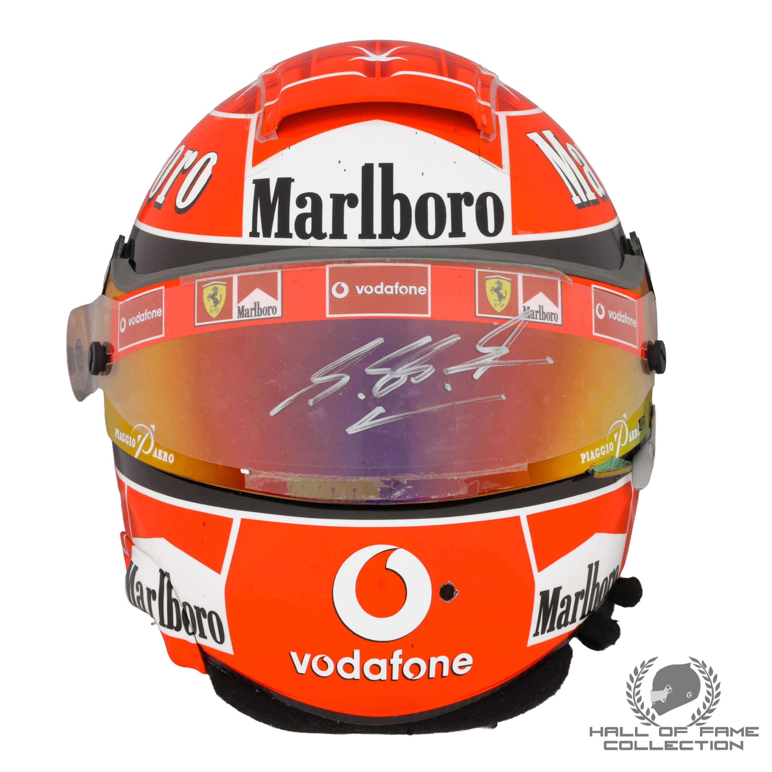 2002 Michael Schumacher Signed World Champion Season Used Scuderia Ferrari F1 Helmet