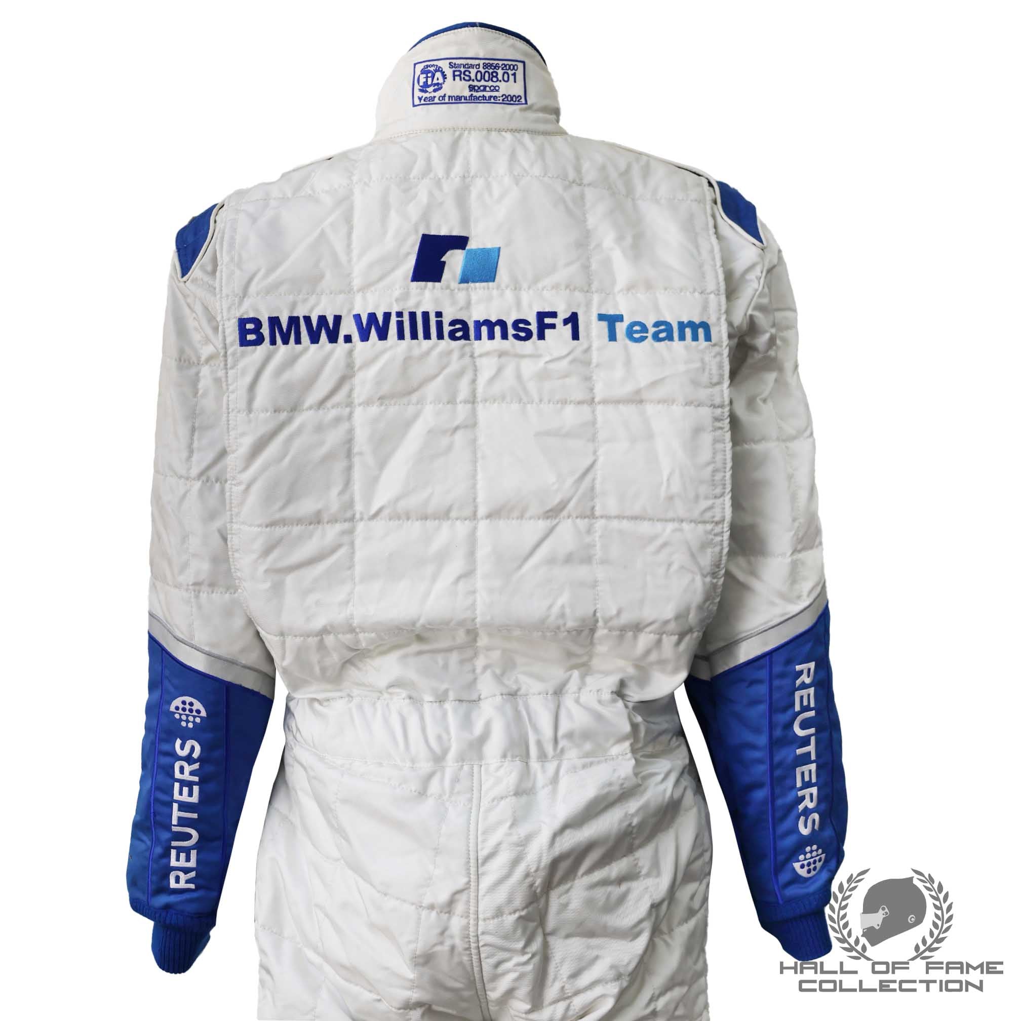 2002 Juan Pablo Montoya Signed Williams-BMW Season Used F1 Pit Crew Suit
