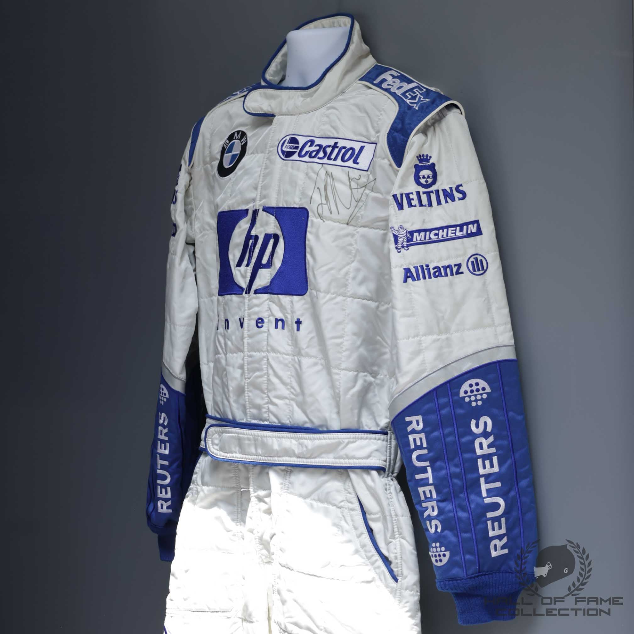2002 Juan Pablo Montoya Signed Williams-BMW Season Used F1 Pit Crew Suit