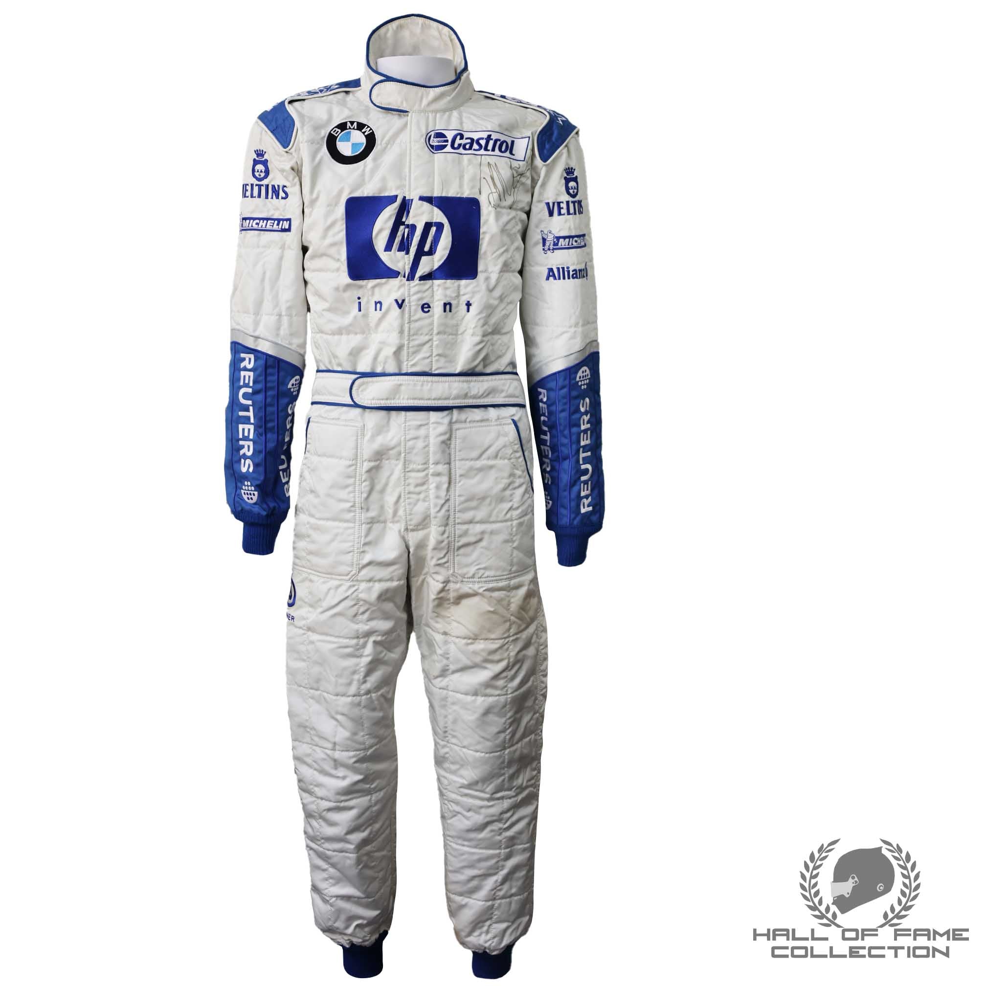 2002 Juan Pablo Montoya Signed Williams-BMW Season Used F1 Pit Crew Suit