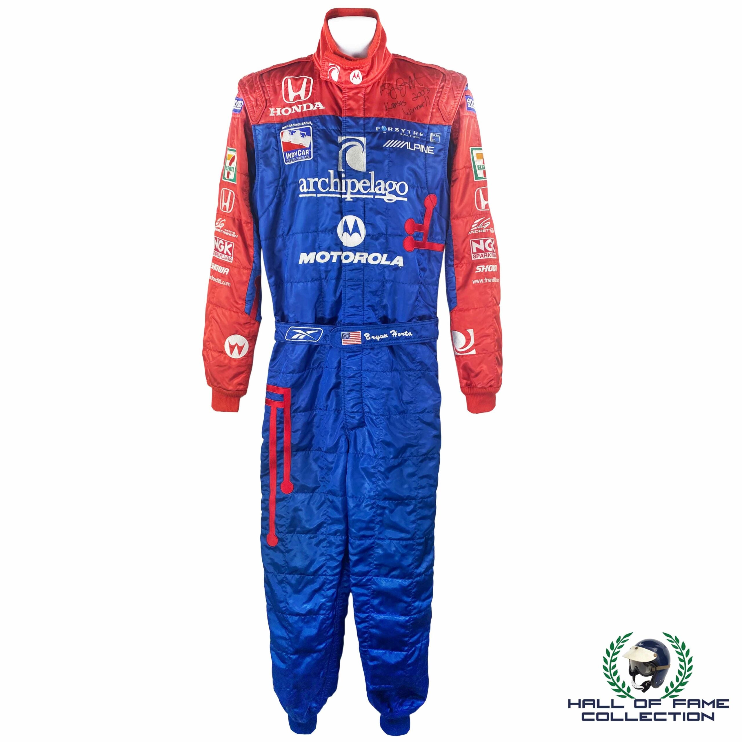 2003 Bryan Herta Signed Race Worn Andretti Autosport IndyCar Suit