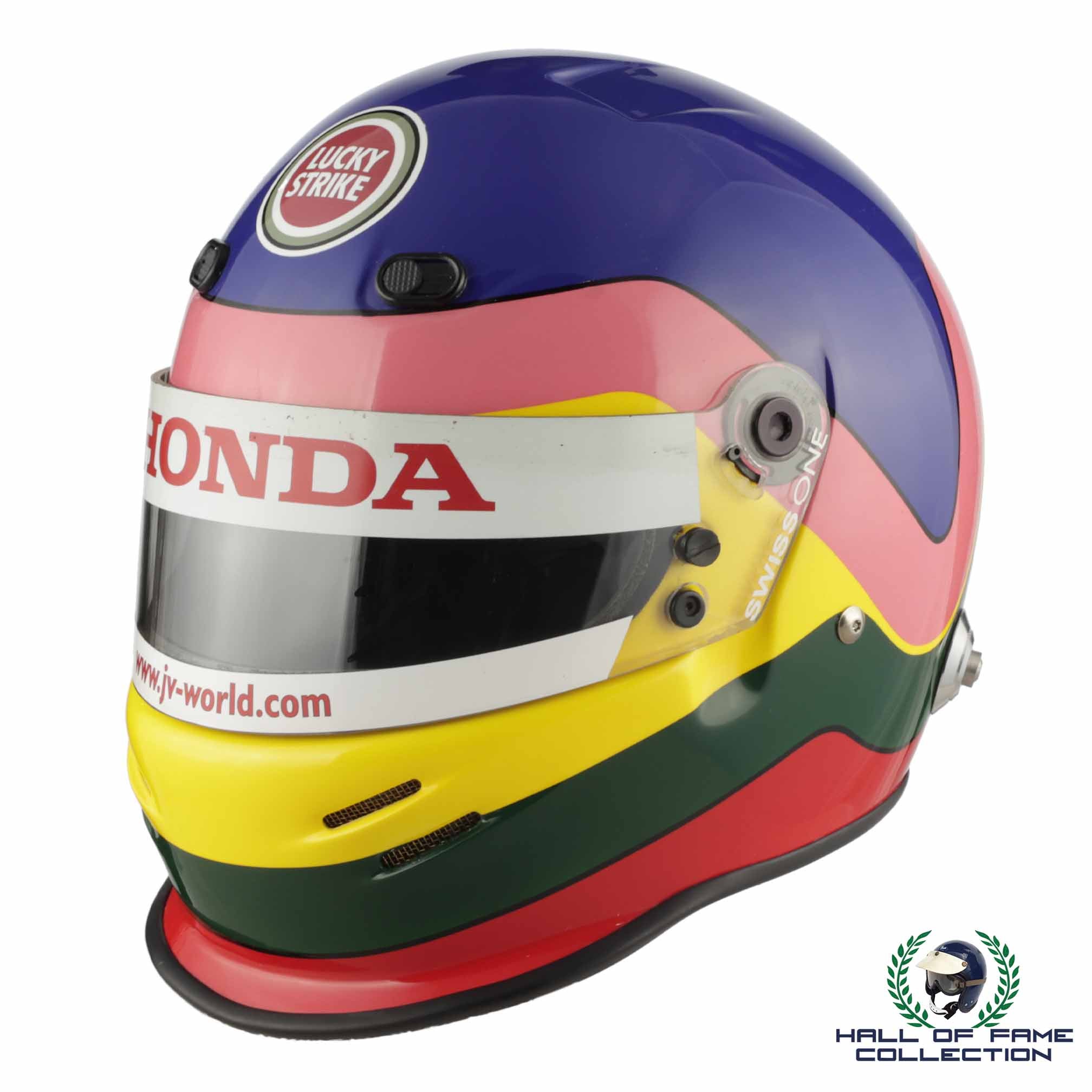 2003 Jacques Villeneuve BAR Honda Replica F1 Helmet With Signed Race Used F1 Visor