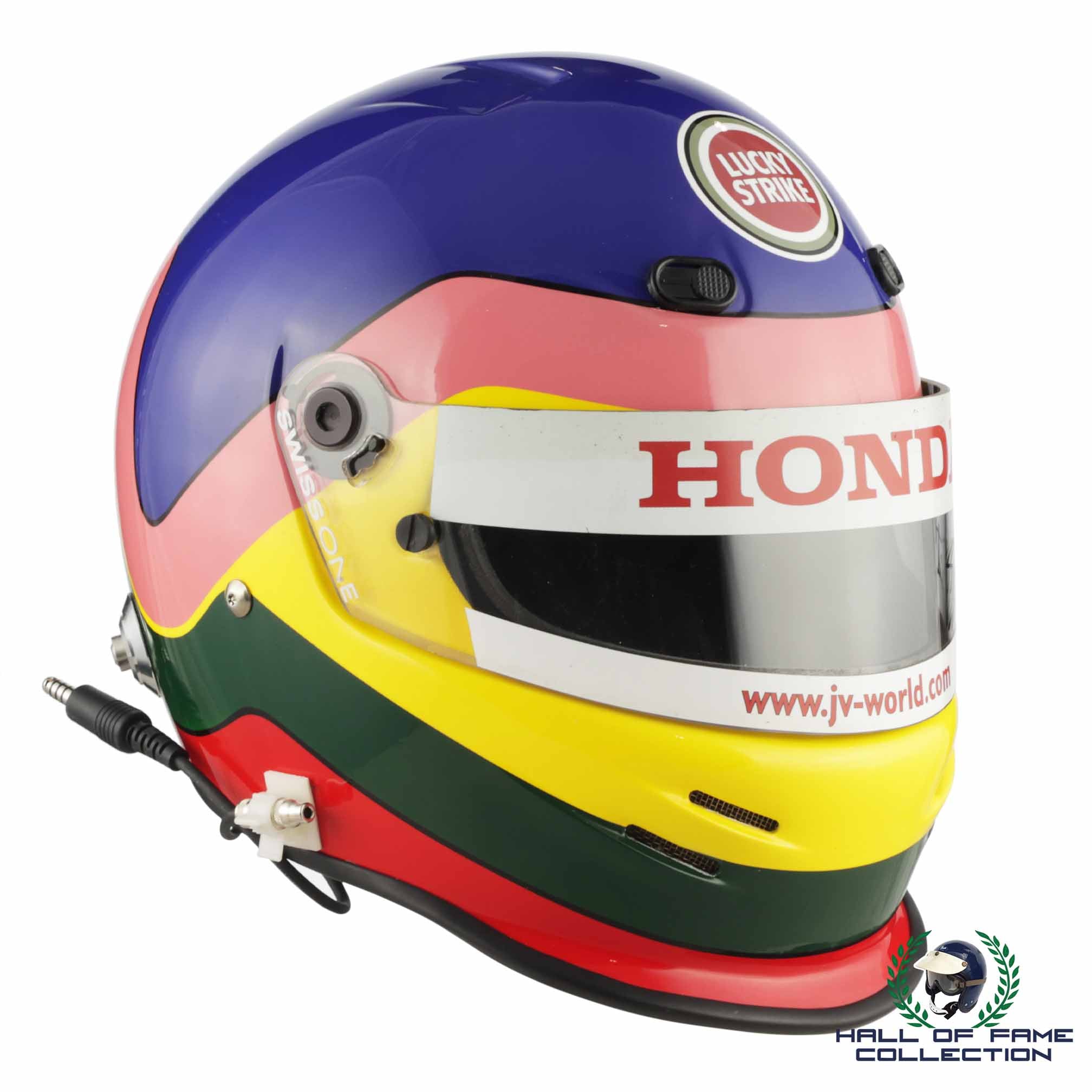 2003 Jacques Villeneuve BAR Honda Replica F1 Helmet With Signed Race Used F1 Visor