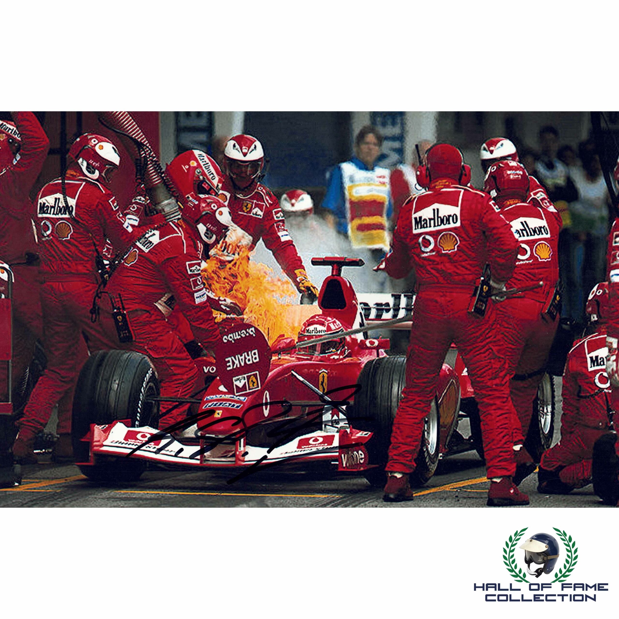 2003 Michael Schumacher Signed Scuderia Ferrari 12x8 F1 Photo