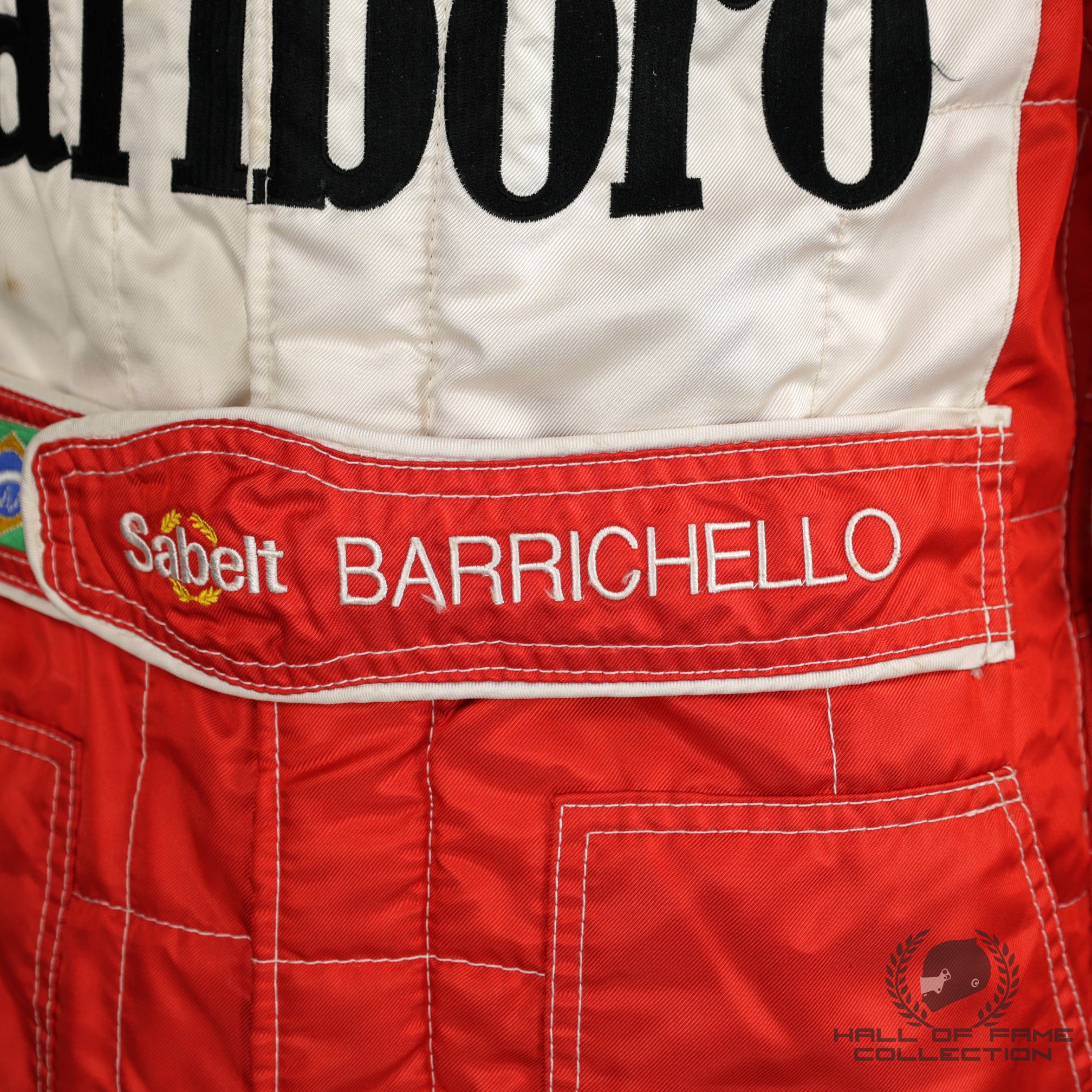 2003 Rubens Barrichello Signed Race Used Scuderia Ferrari F1 Suit