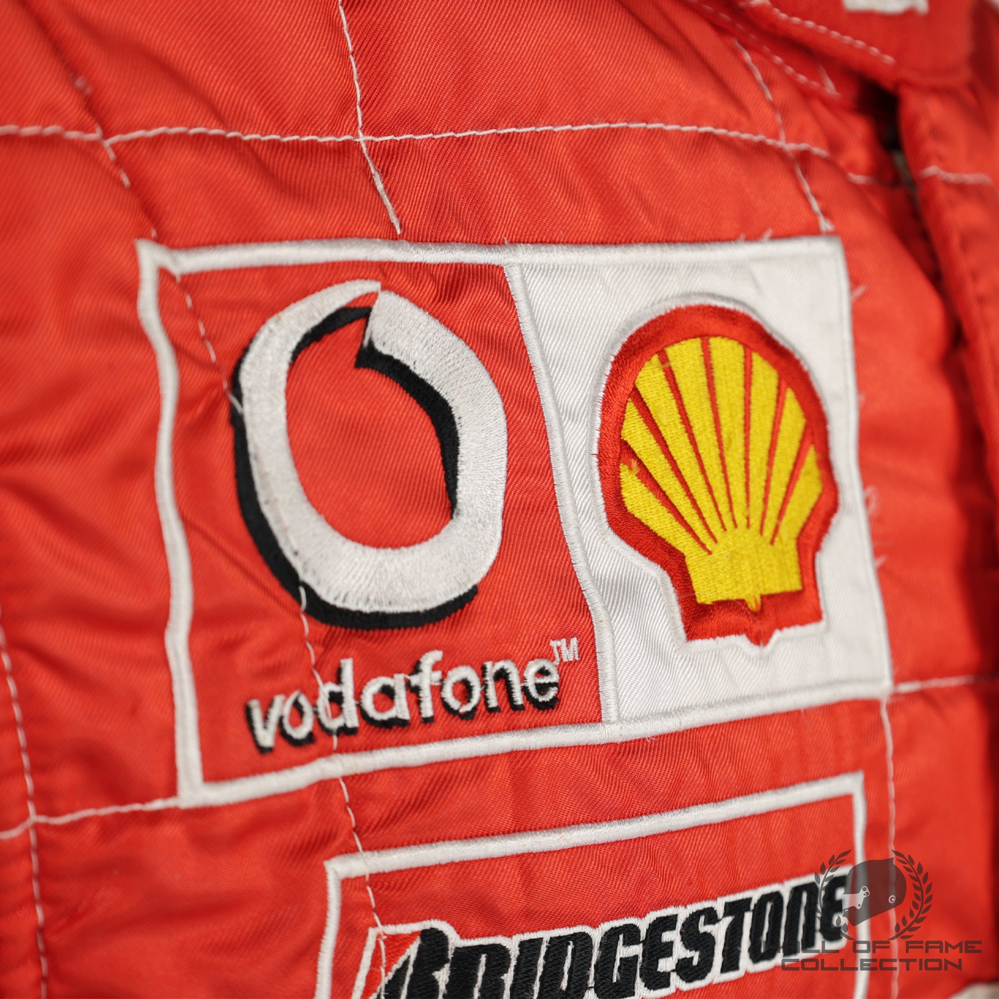 2003 Rubens Barrichello Signed Race Used Scuderia Ferrari F1 Suit