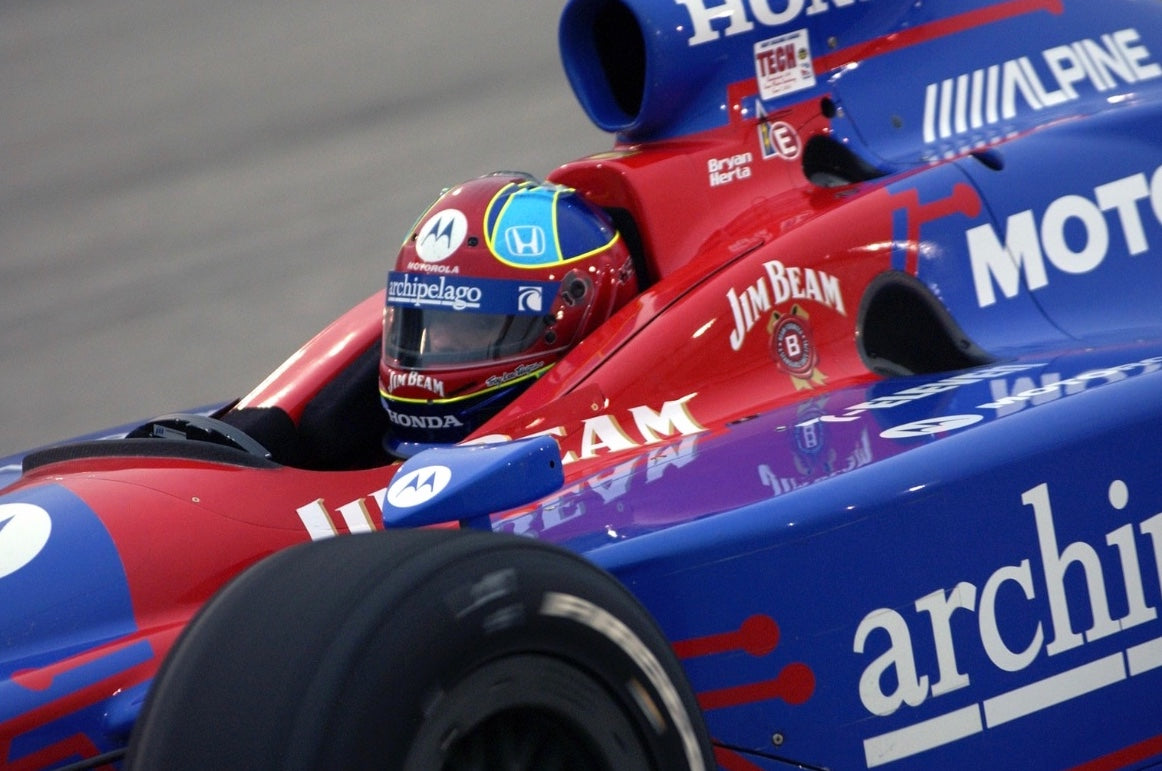 2003 Bryan Herta Signed Race Used Andretti Green Racing IndyCar Visor