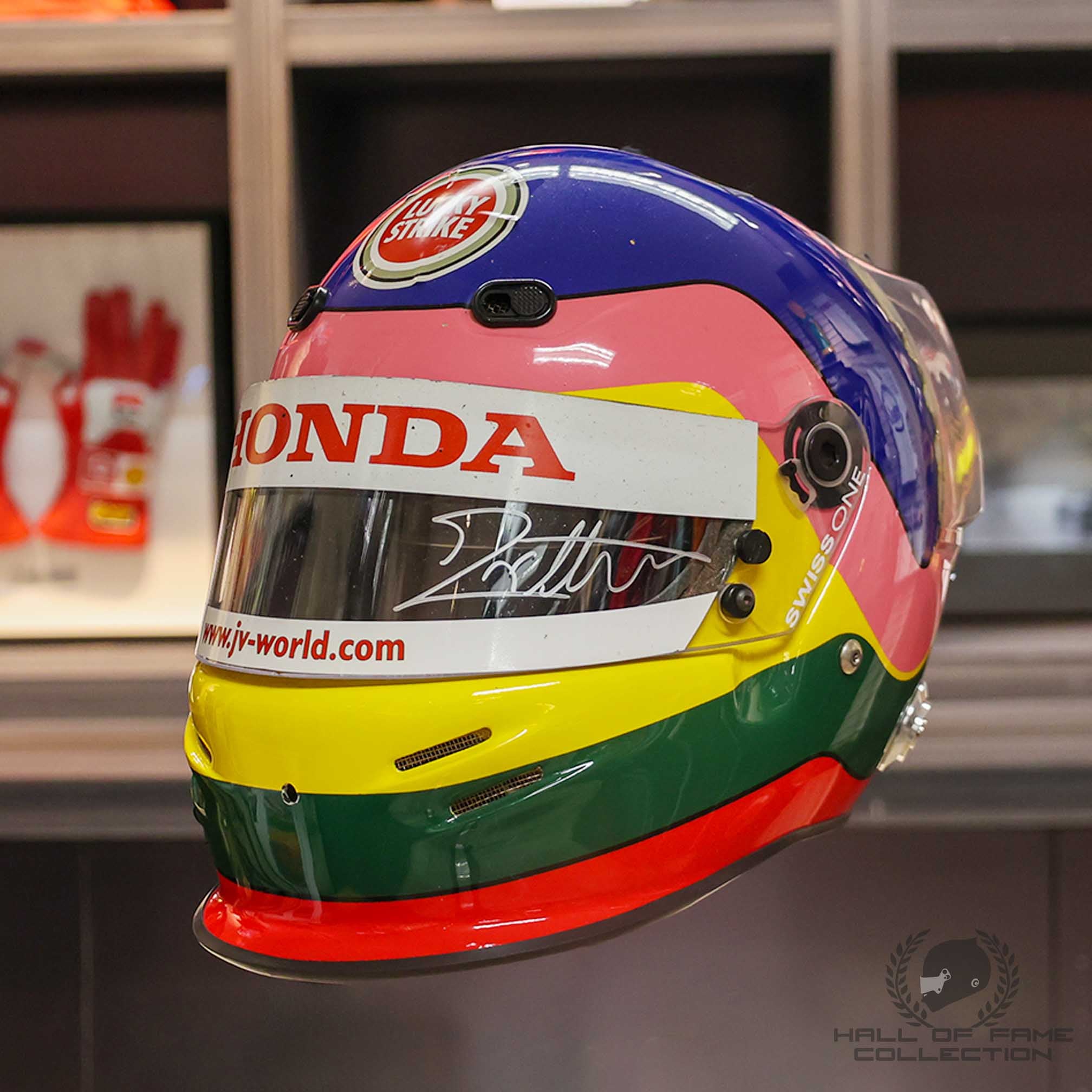 2003 Jacques Villeneuve Signed United States GP Race Used BAR Honda F1 Helmet