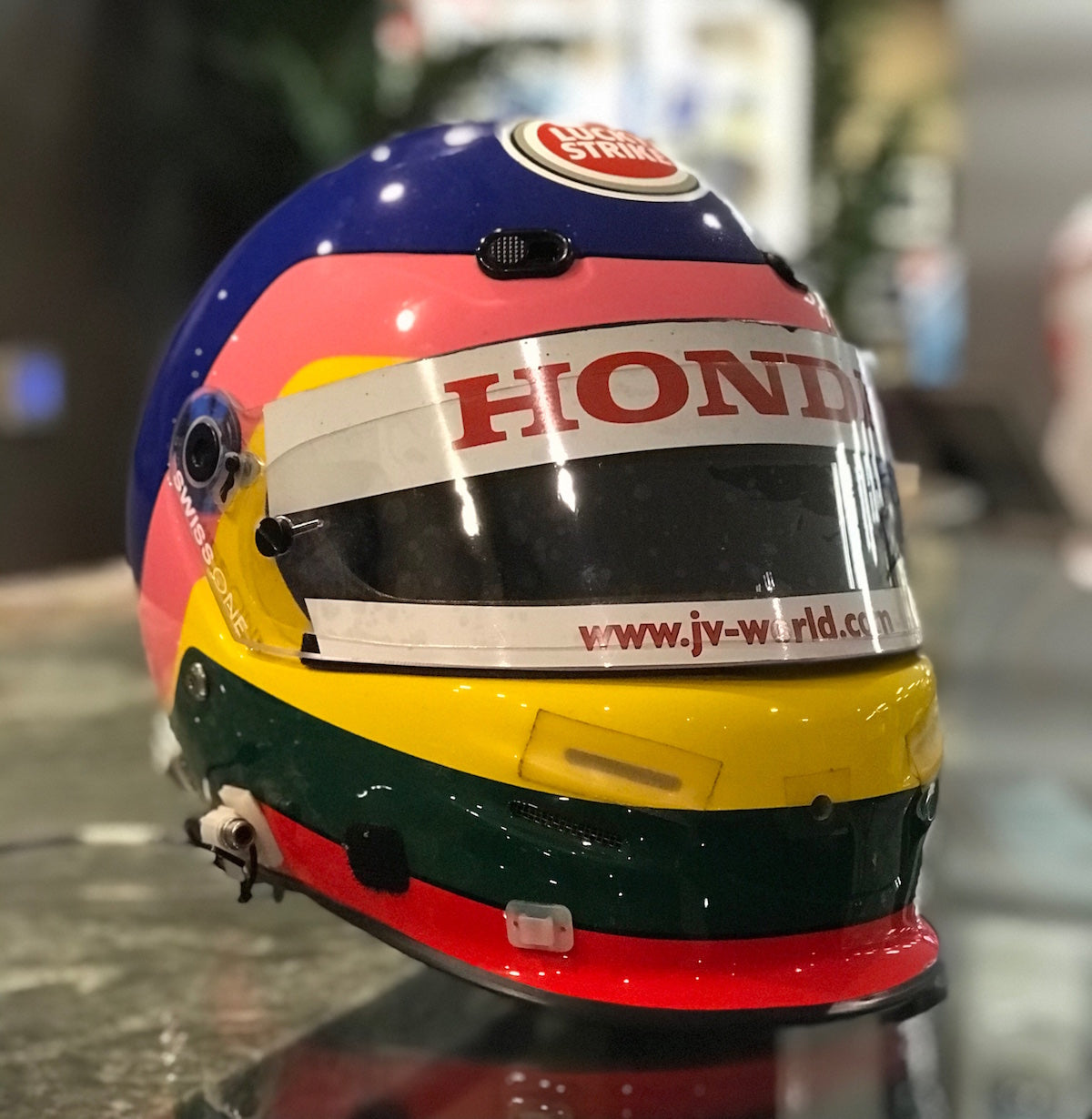 2003 Jacques Villeneuve Signed Spanish GP Used BAR Honda Bell F1 Helmet