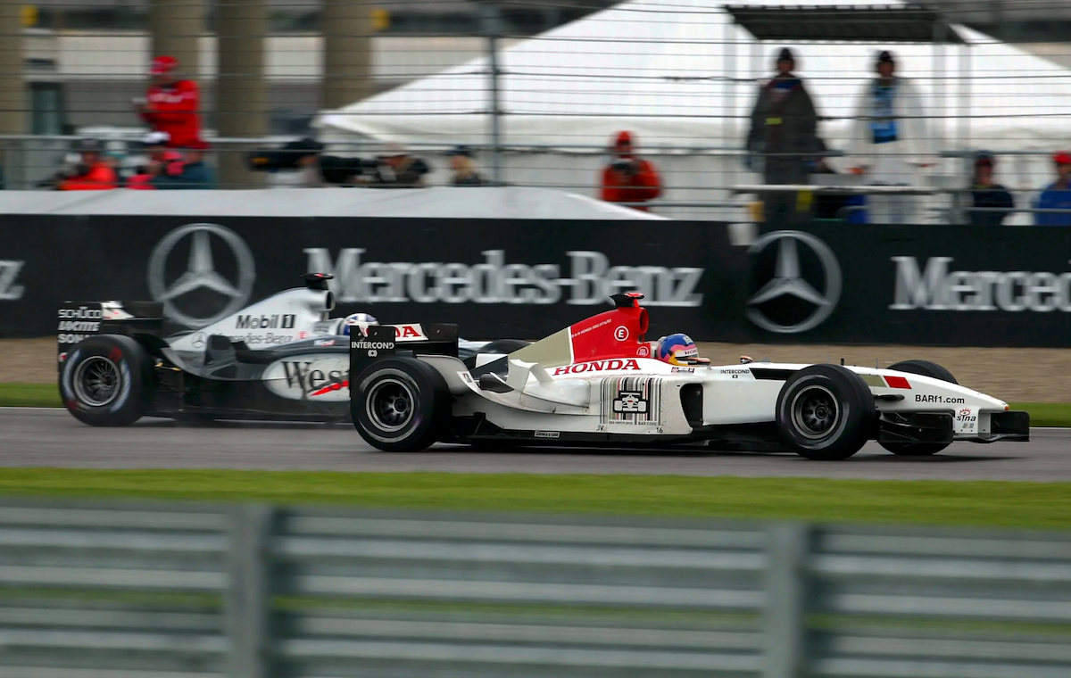 2003 Jacques Villeneuve Signed United States GP Race Used BAR Honda F1 Helmet