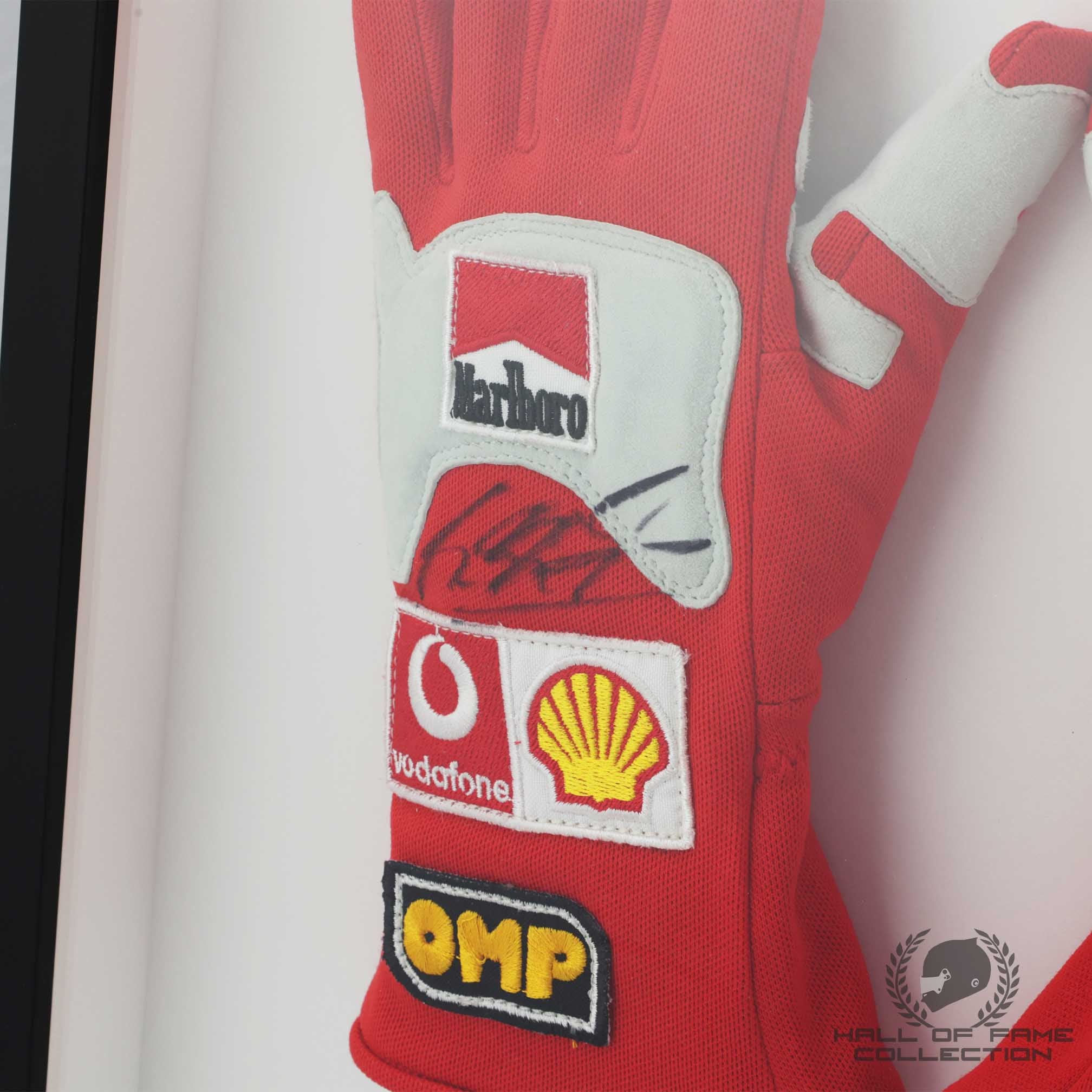 2004 Michael Schumacher Signed Scuderia Ferrari Custom Framed Replica F1 Gloves