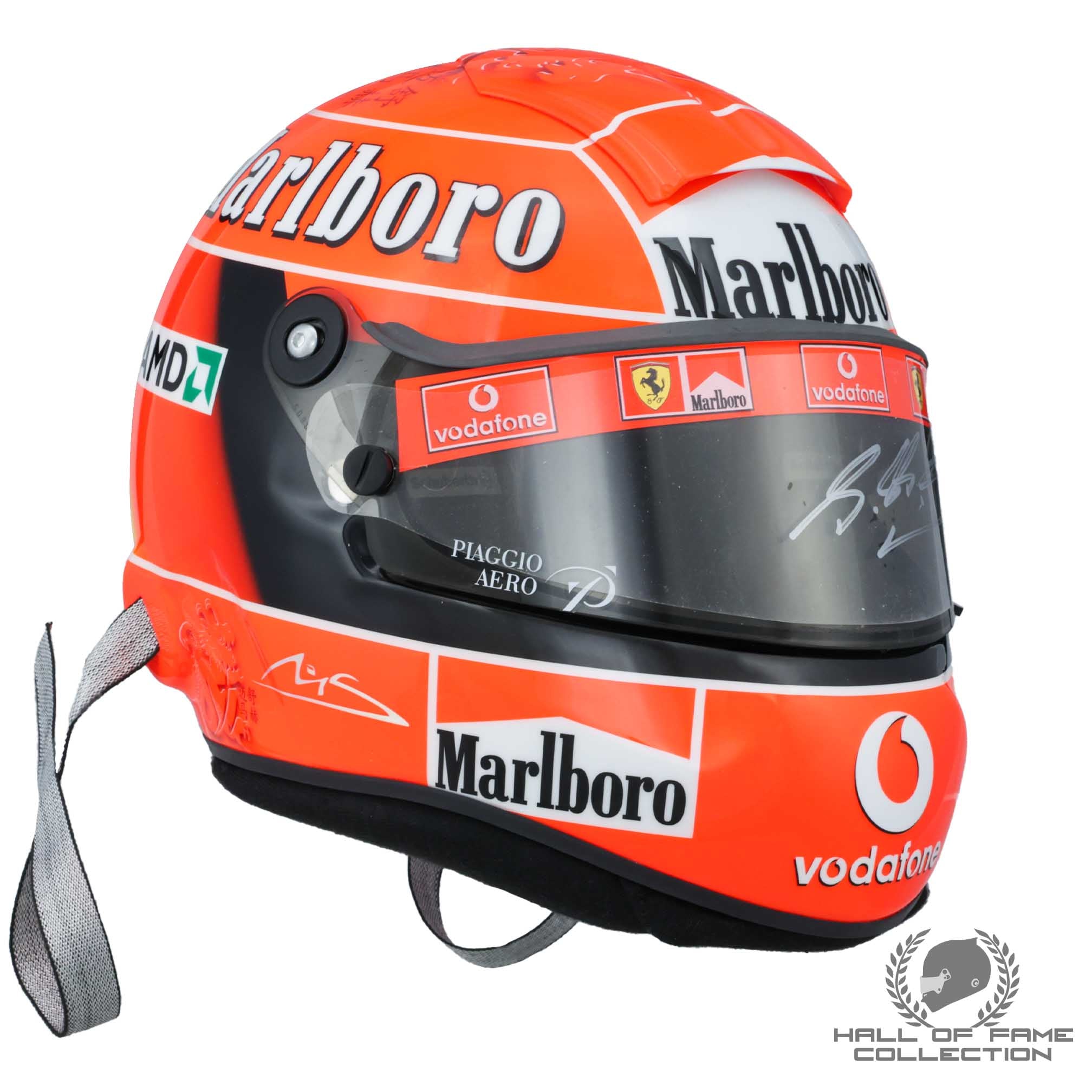 2004 Michael Schumacher Signed Chinese Dragon Schuberth RF1 Replica Scuderia Ferrari Helmet