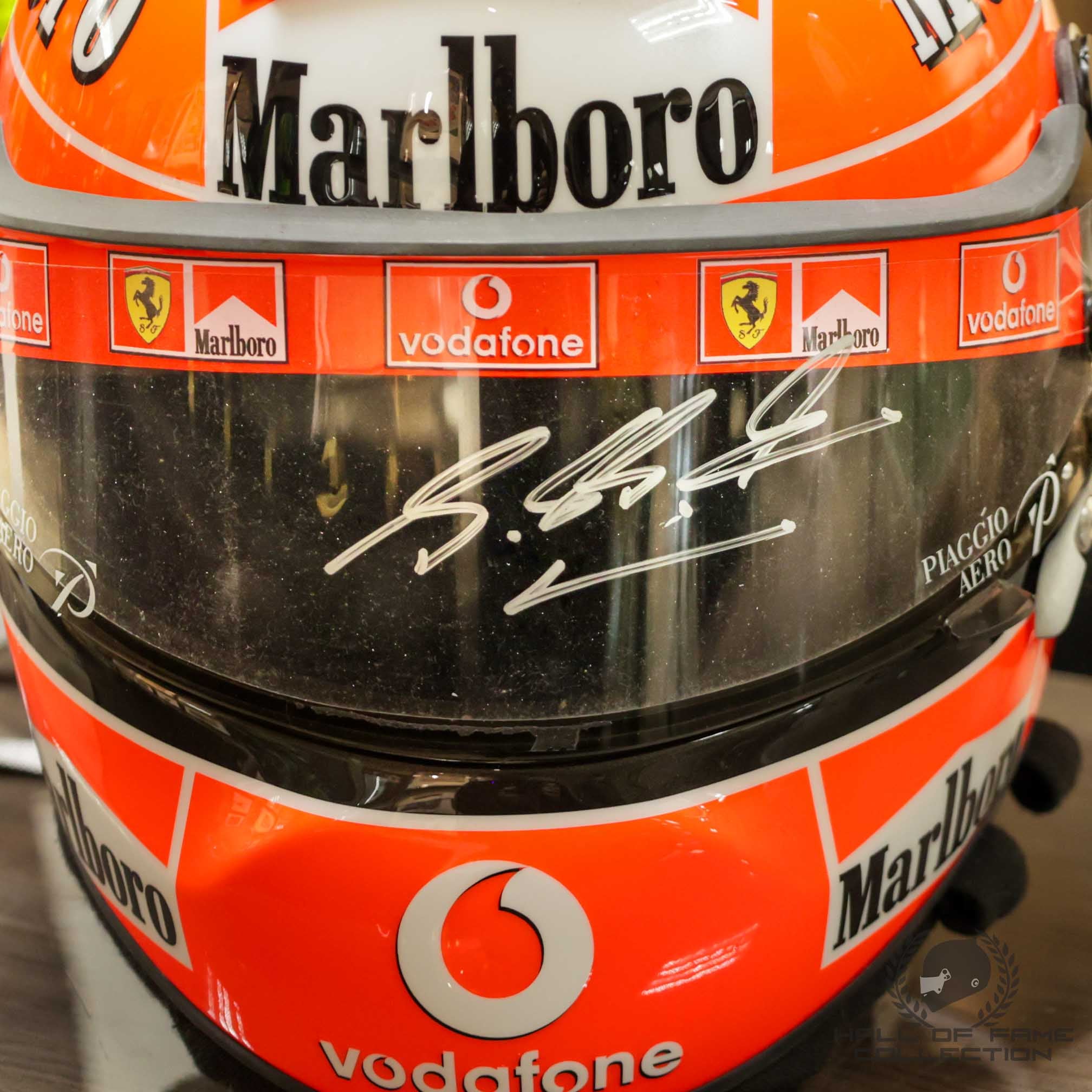 2004 Michael Schumacher Signed Chinese Dragon Schuberth RF1 Replica Scuderia Ferrari Helmet