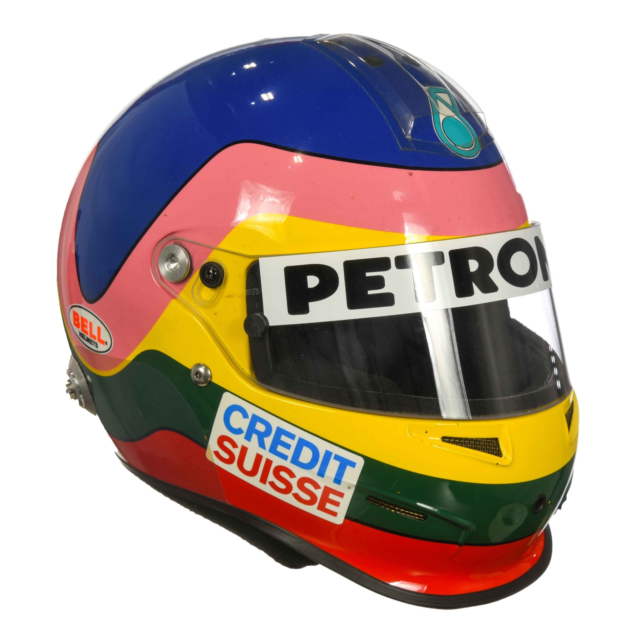 2005 Jacques Villeneuve Signed Race Used Spain/Belgium/San Marino GP Sauber Bell HP3 F1 Helmet