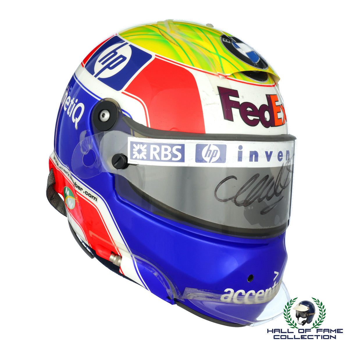 2005 Mark Webber Signed Turkish / Belgian GP Used Williams BMW F1 Helmet