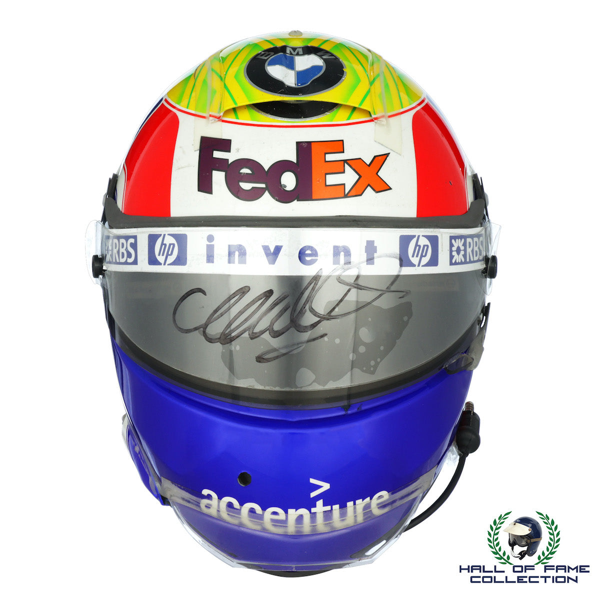 2005 Mark Webber Signed Turkish / Belgian GP Used Williams BMW F1 Helmet