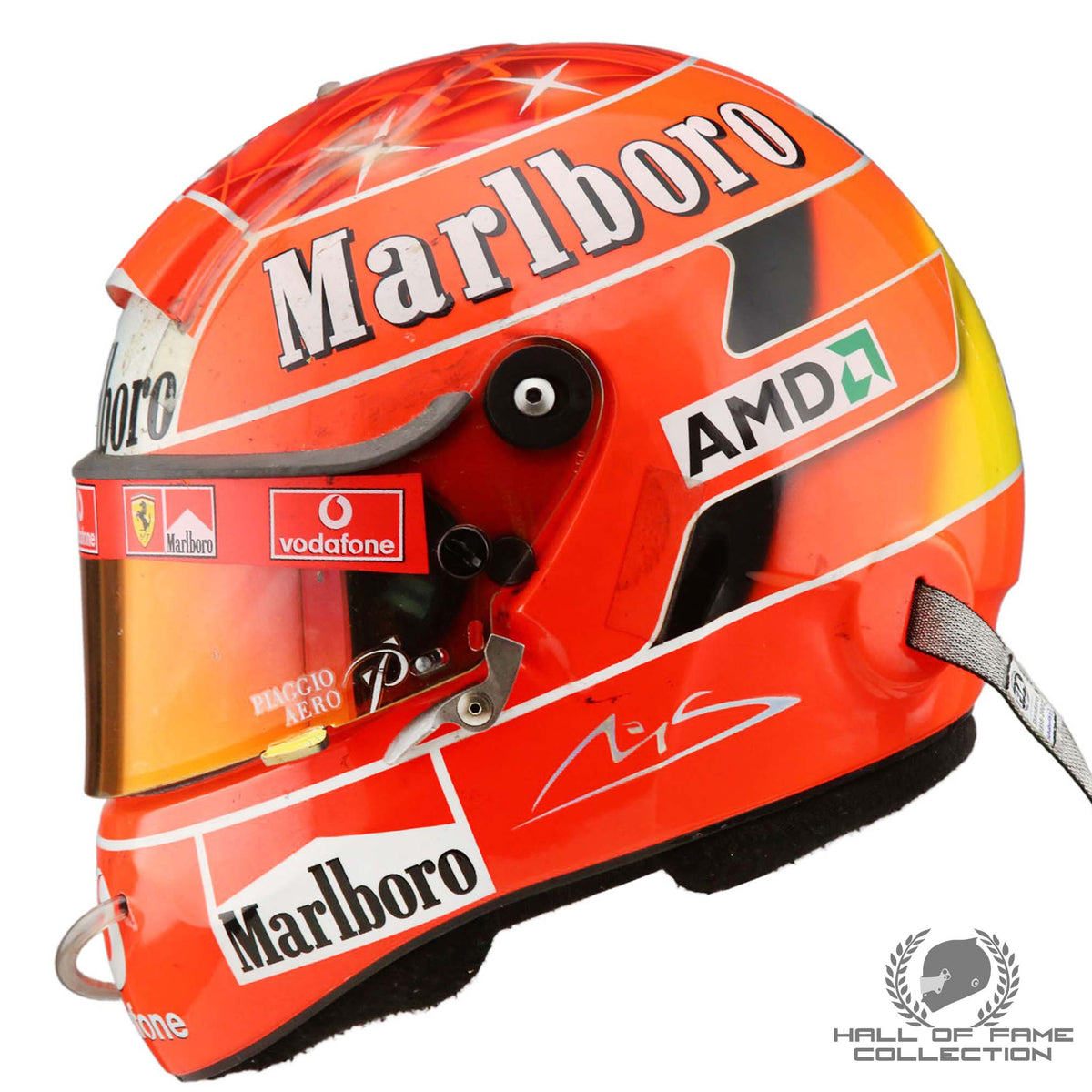 2005 shoei helmets 2005 Michael Schumacher Race Used Imola Scuderia Ferrari F1 Helmet