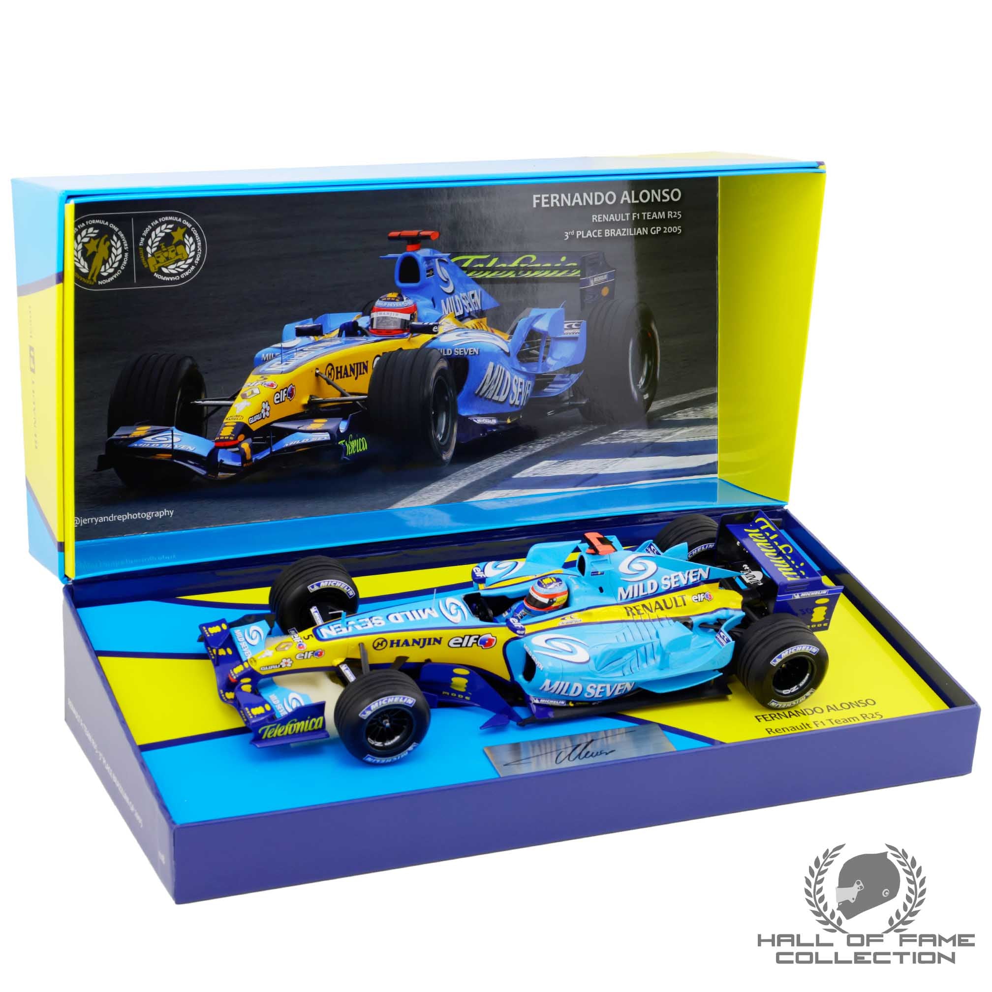 2005 Fernando Alonso Signed Championship Season Renault F1 1:18 Model Car