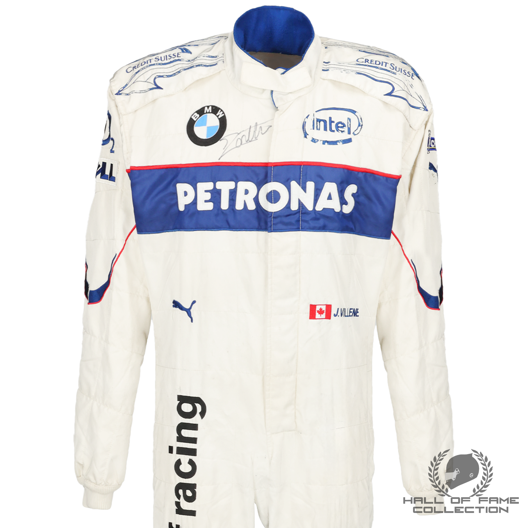 2006 Jacques Villeneuve Signed Race Used Petronas BMW Sauber Puma F1 Suit