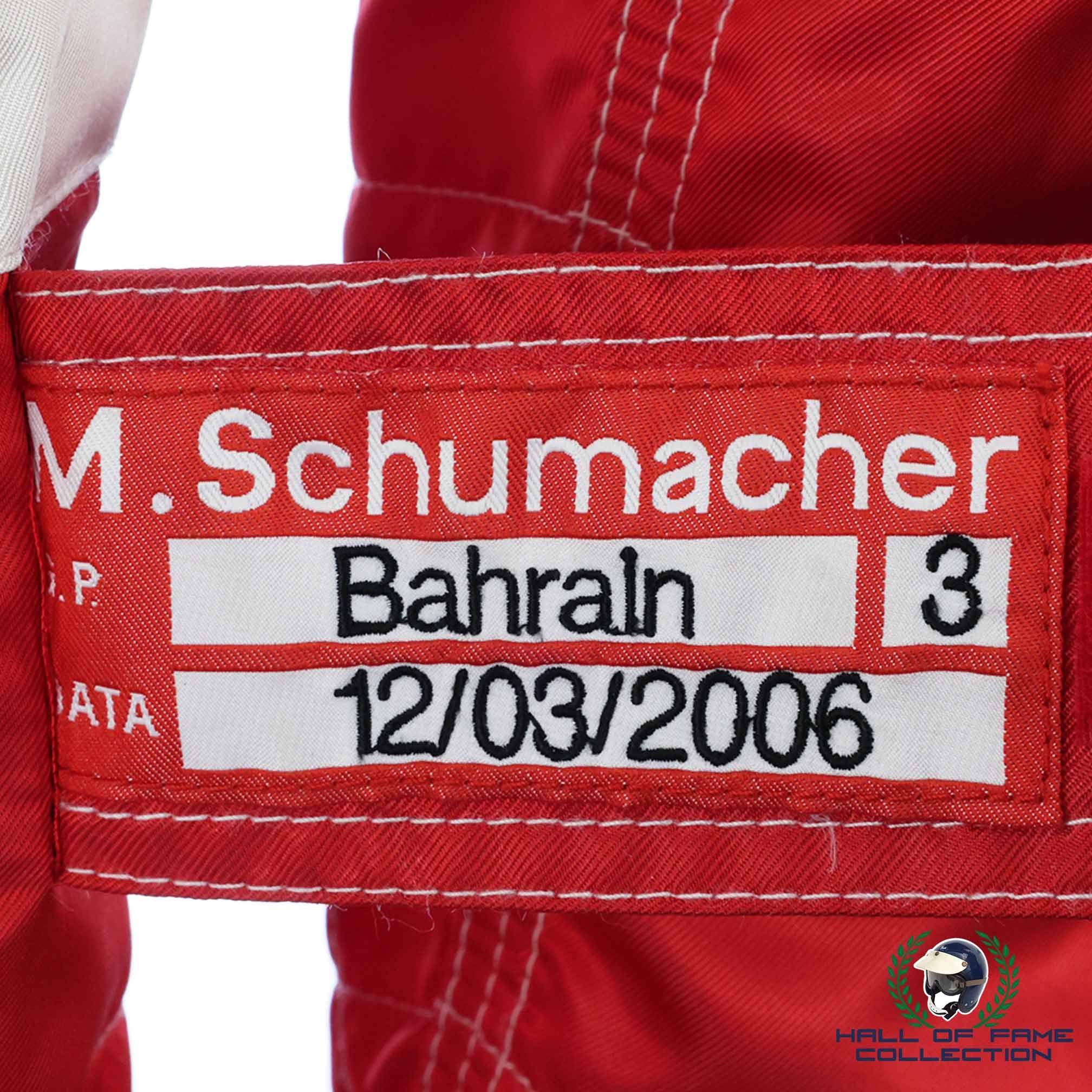 2006 Michael Schumacher Bahrain GP Used Scuderia Ferrari F1 Suit