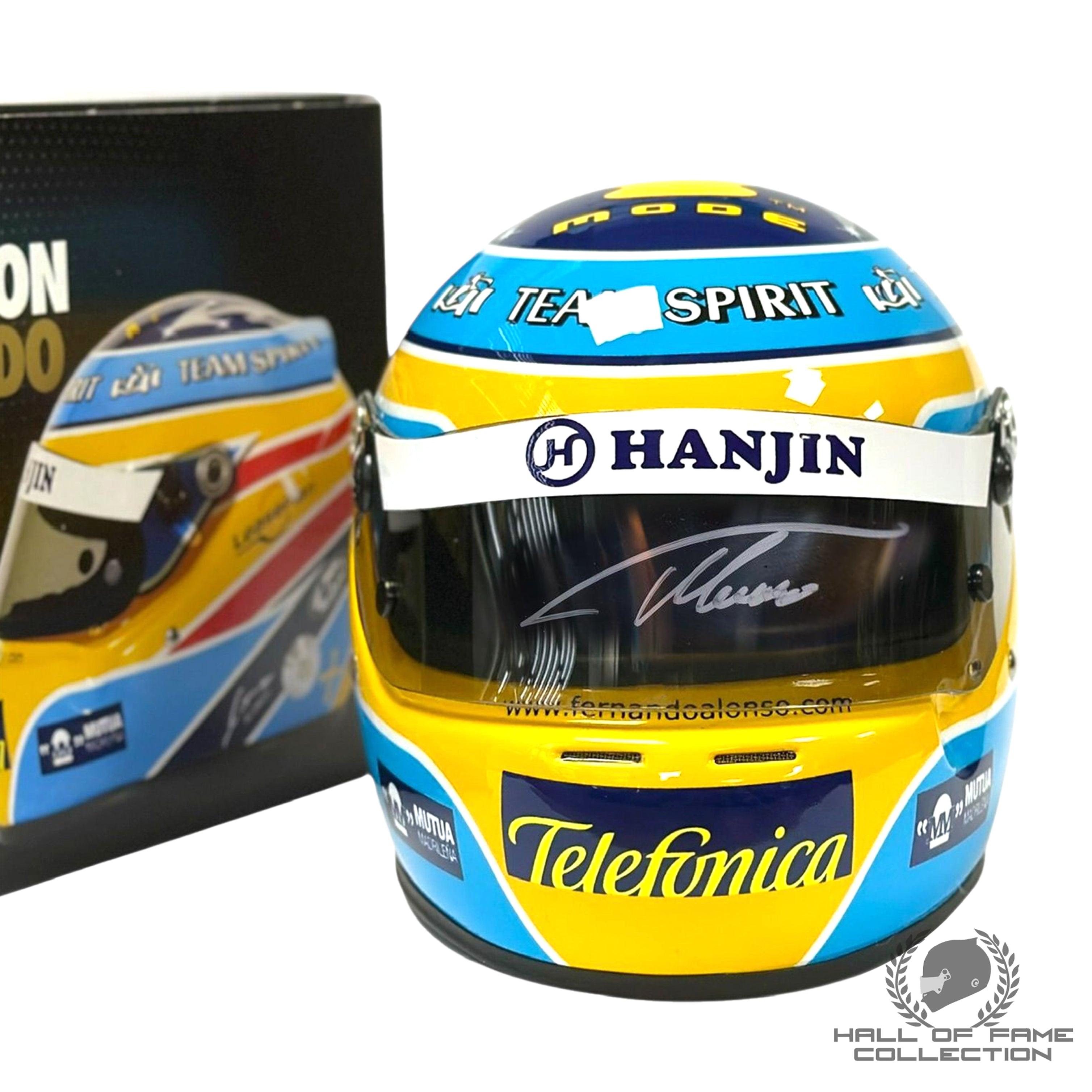 2006 Fernando Alonso Signed 20th Anniversary World Champion Renault 1:2 Scale F1 Helmet