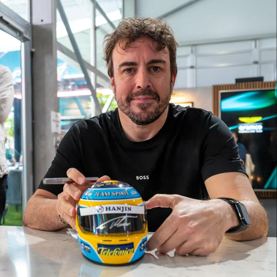 2006 Fernando Alonso Signed 20th Anniversary World Champion Renault 1:2 Scale F1 Helmet