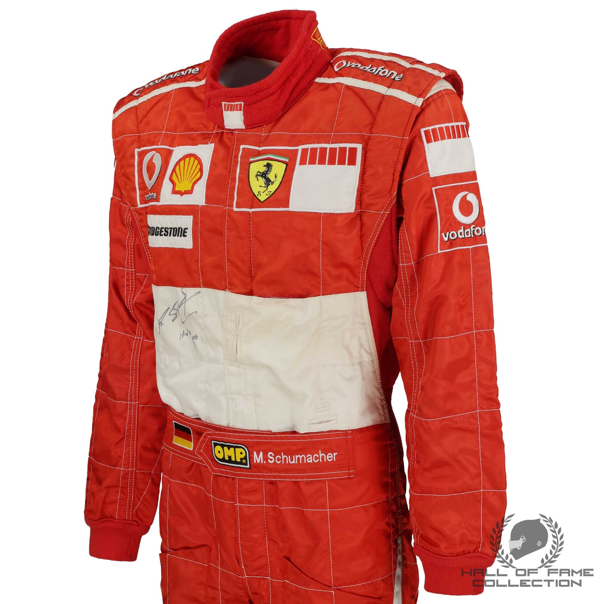 2006 Michael Schumacher Signed Race Winning San Marino GP Scuderia Ferrari F1 Suit