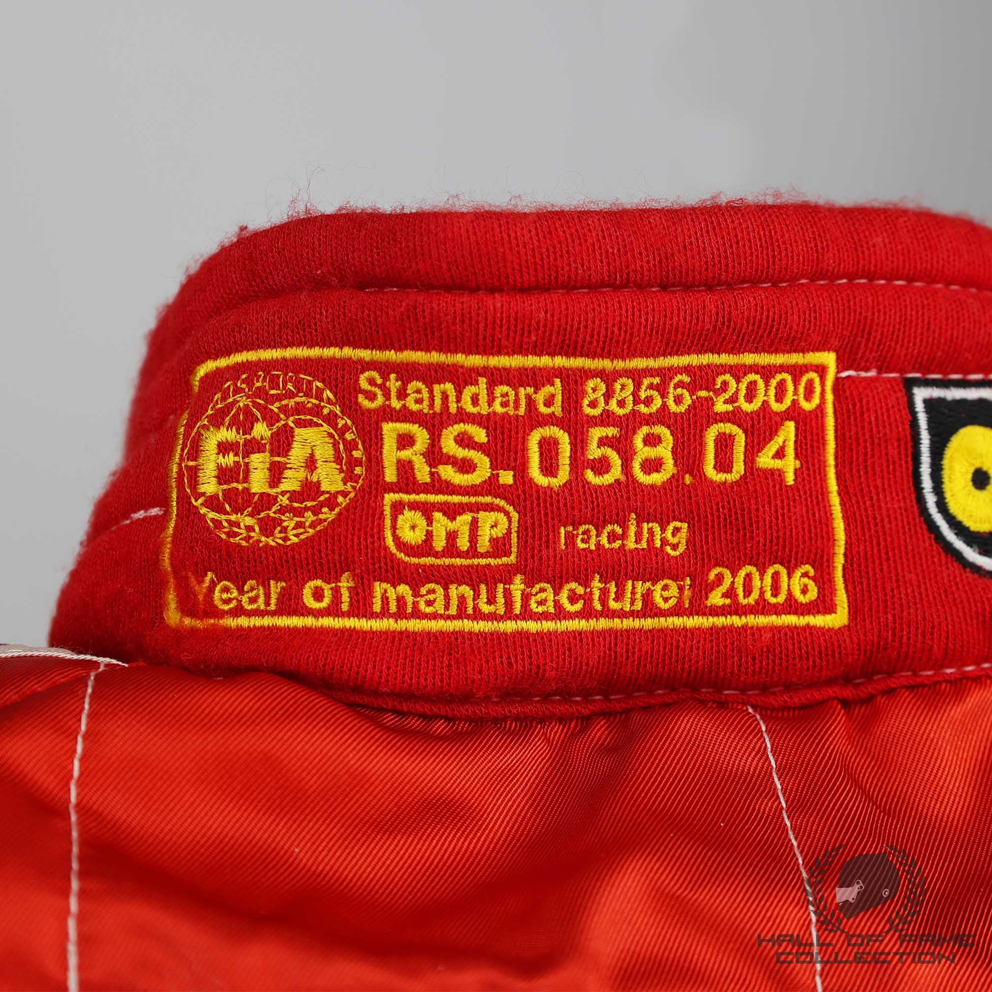 2006 Michael Schumacher Signed Race Winning San Marino GP Scuderia Ferrari F1 Suit