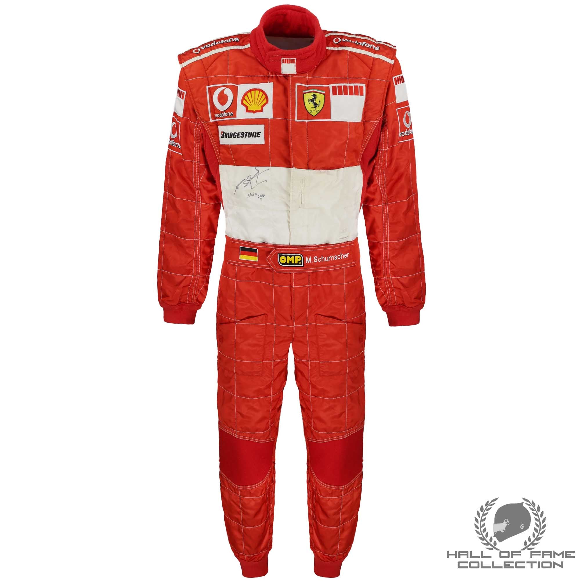 2006 Michael Schumacher Signed Race Winning San Marino GP Scuderia Ferrari F1 Suit