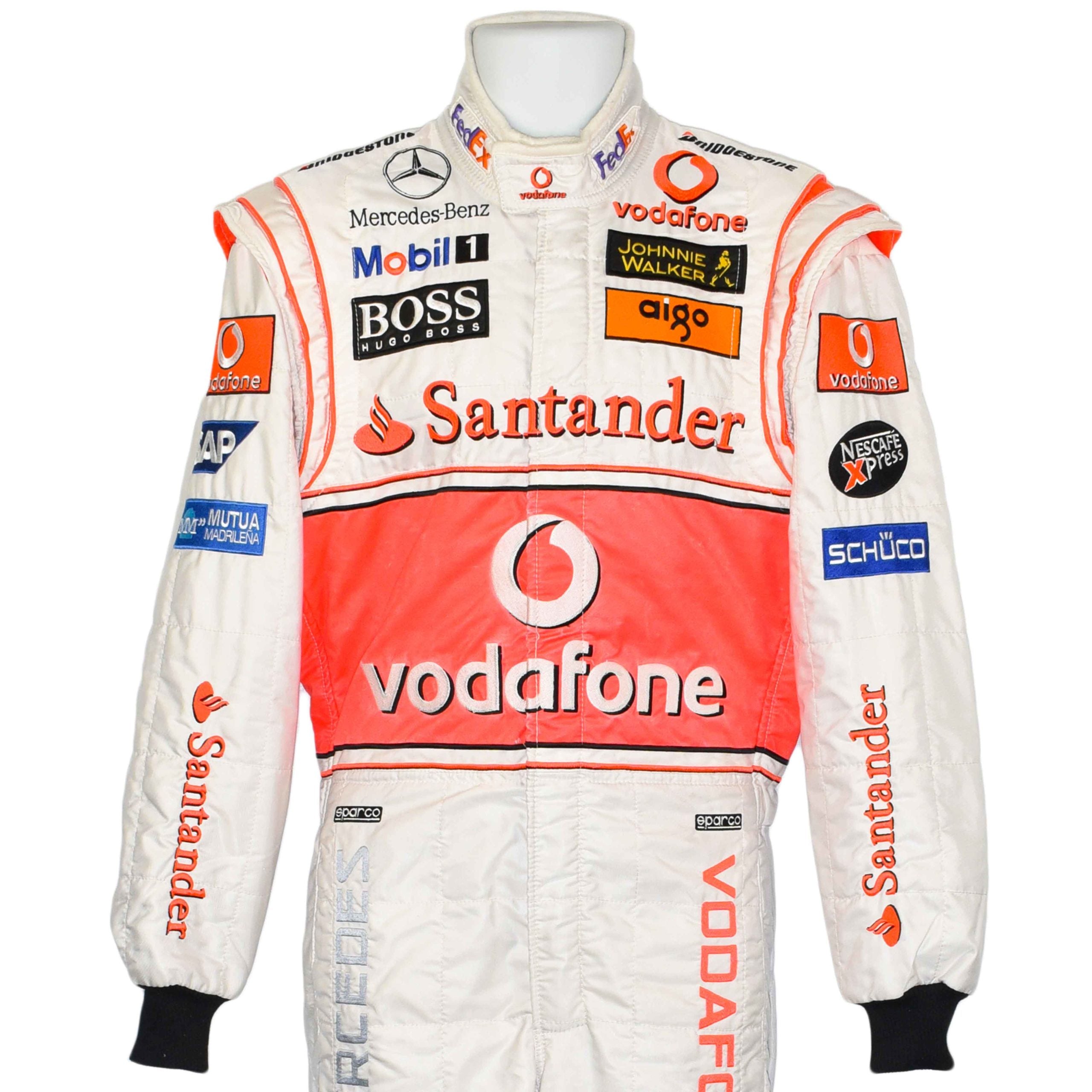 2007 Lewis Hamilton Rookie Used Vodafone McLaren Mercedes Formula 1 Suit