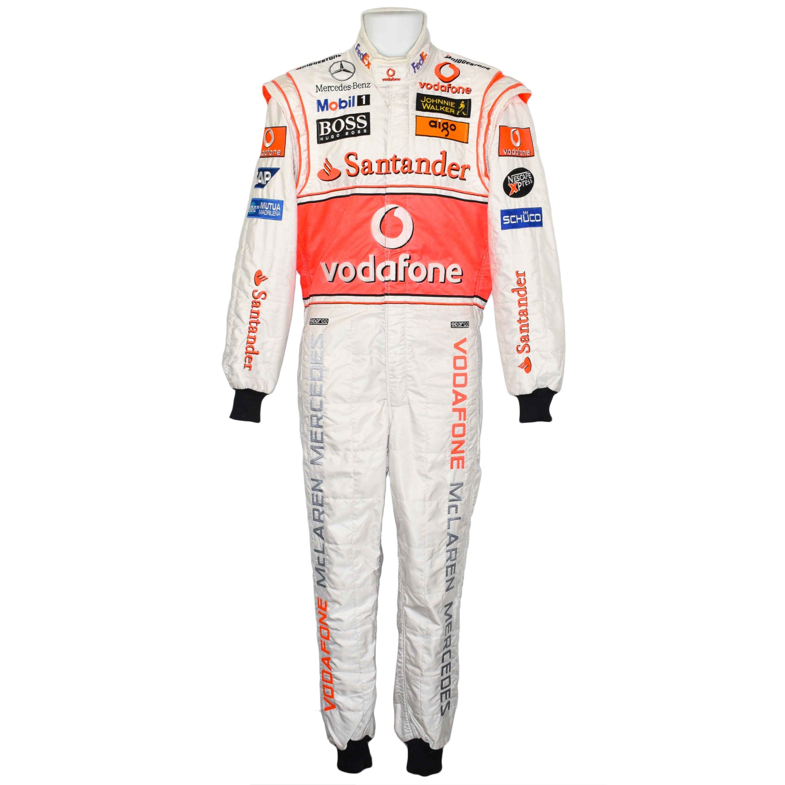 2007 Lewis Hamilton Rookie Used Vodafone McLaren Mercedes Formula 1 Suit