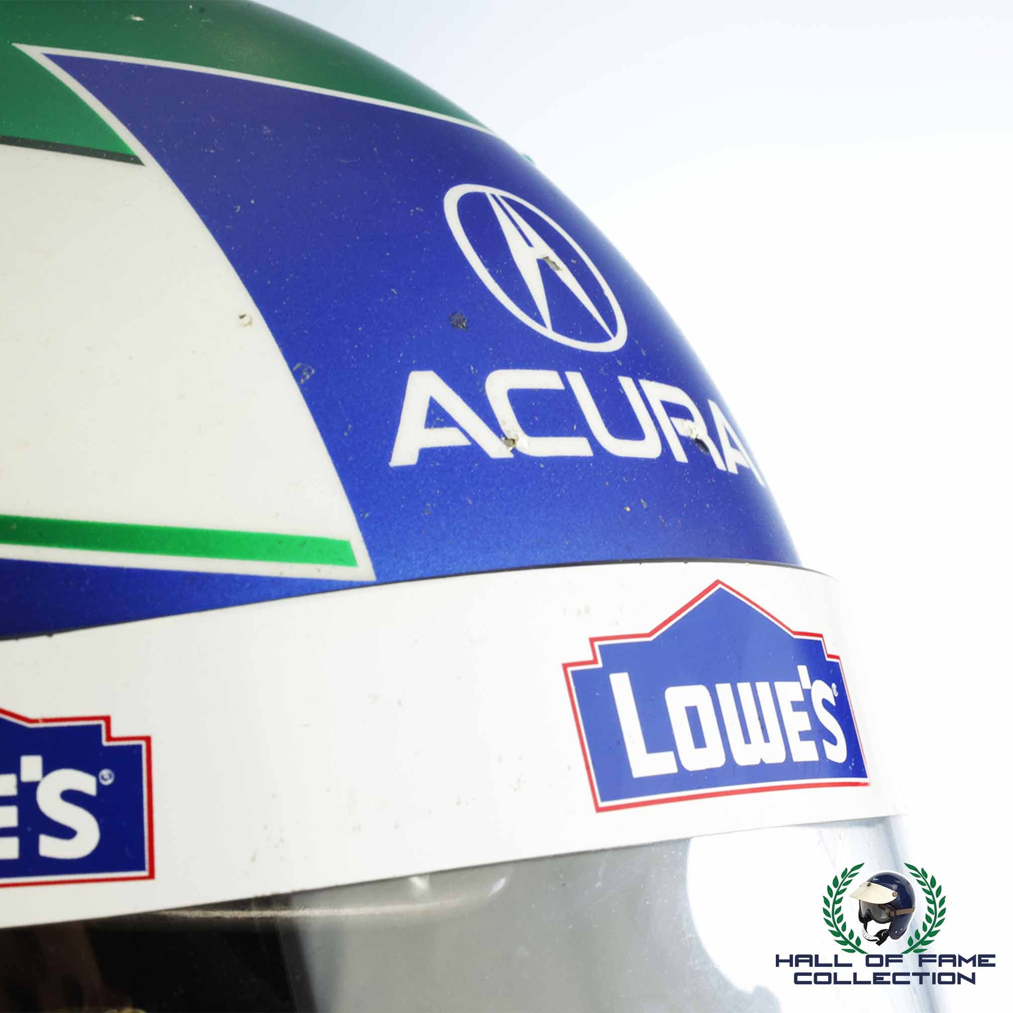 2007 Luis Diaz Signed Race Used Lowes Fernandez Racing Acura ALMS Helmet