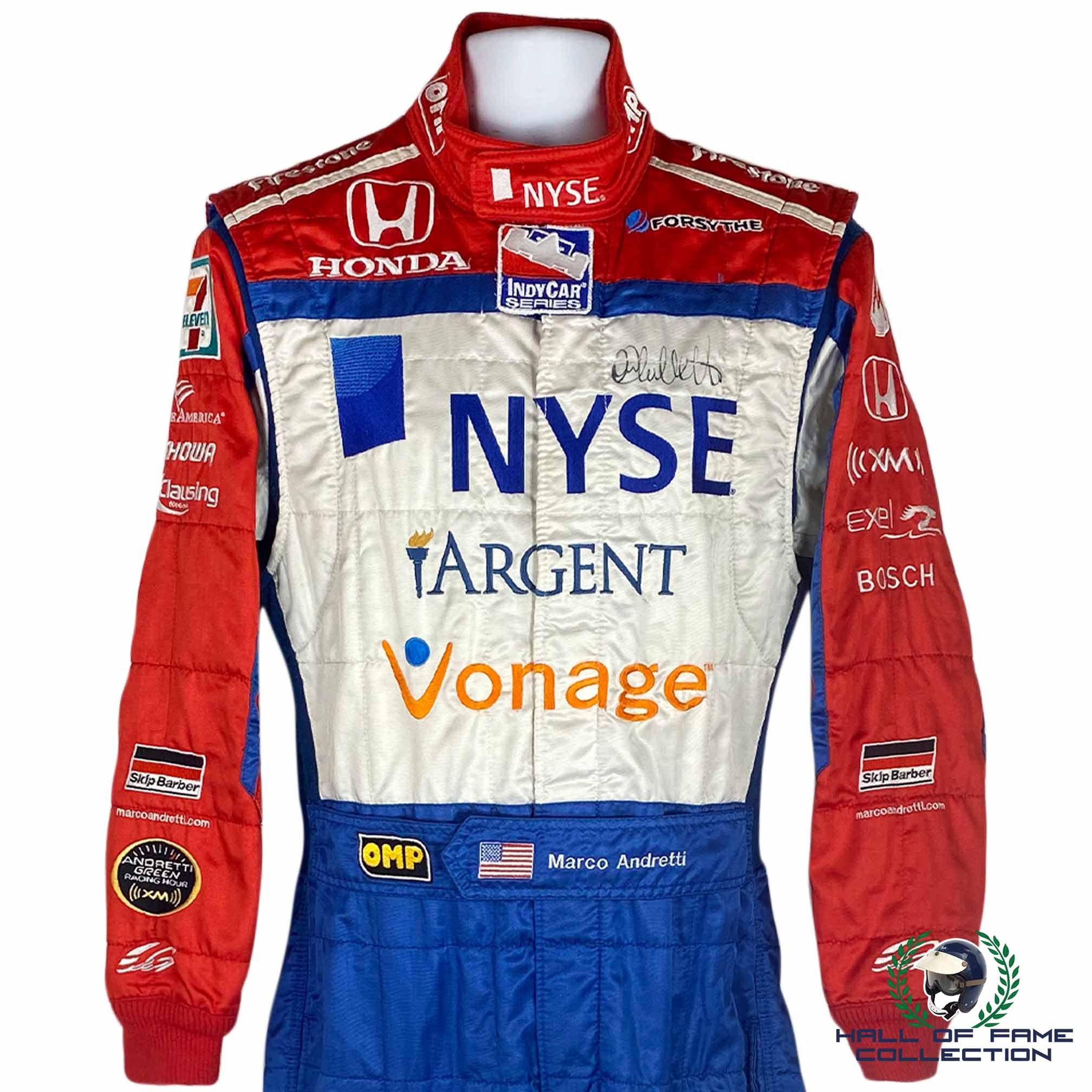 2007 Marco Andretti Signed Nashville Race Used Andretti Green Racing IndyCar Suit